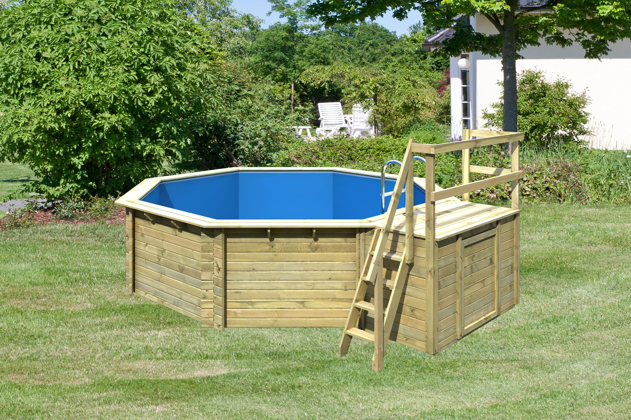 Karibu Pool Modell 2, Außenansicht