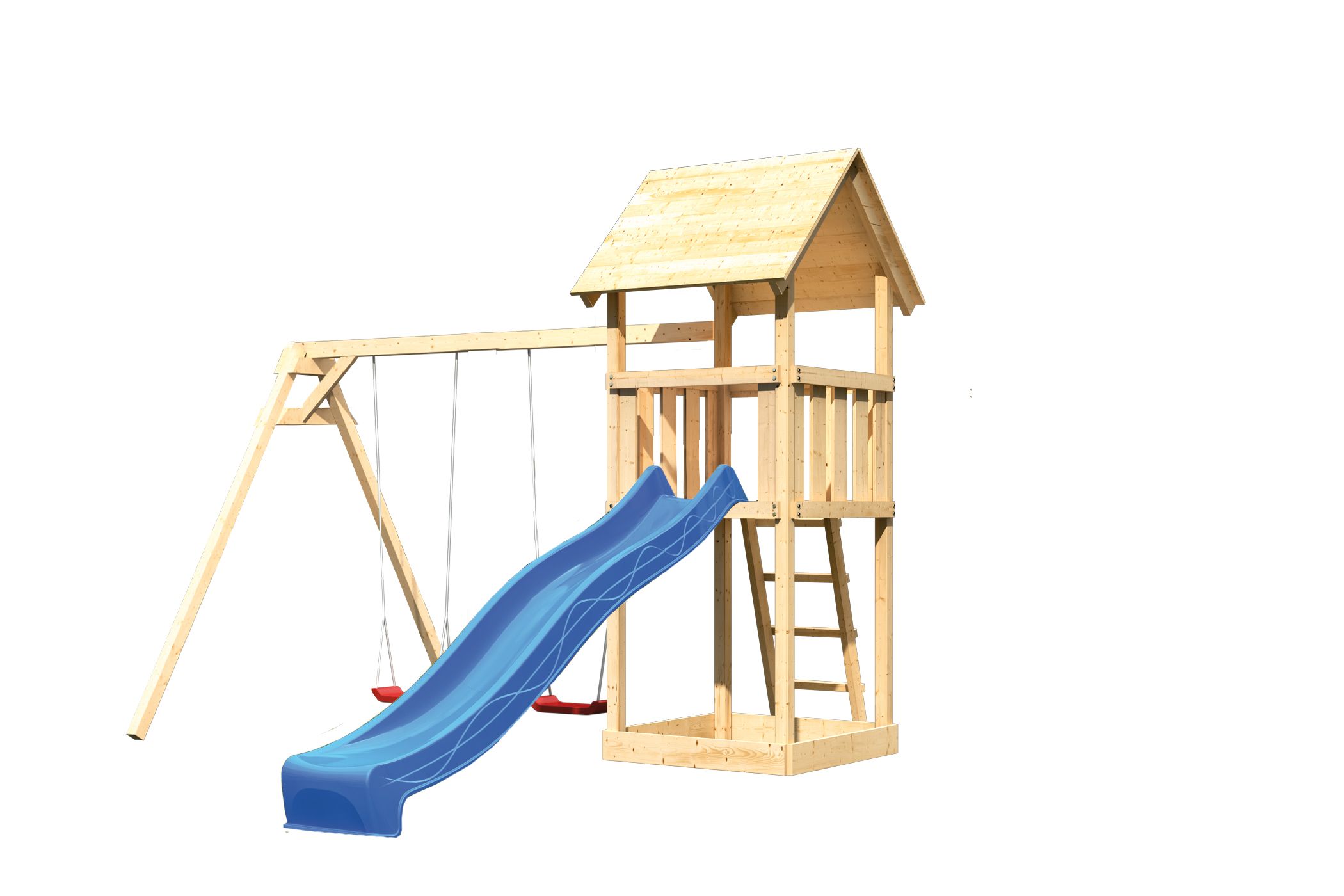 Karibu Spielturm Lotti aus Holz, freigestellt