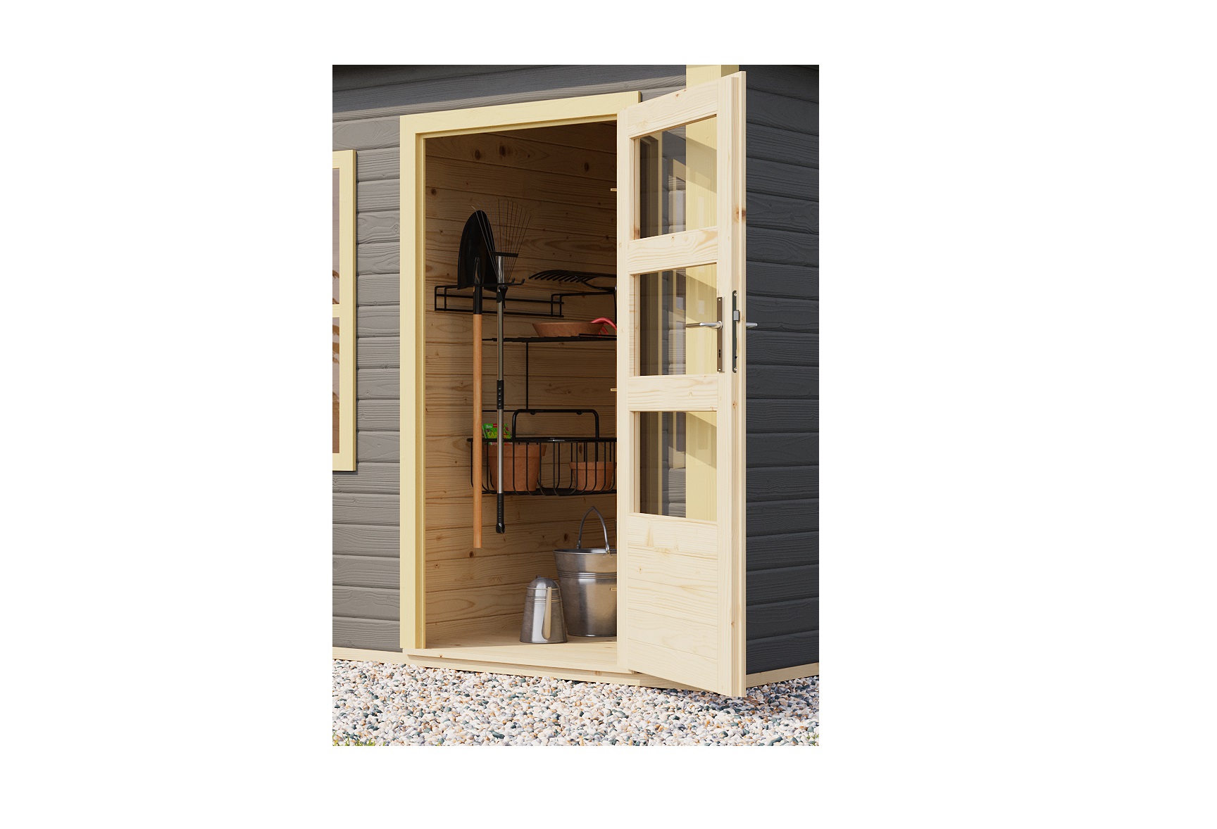 Detailansicht eines Karibu Gartenprodukts aus Holz