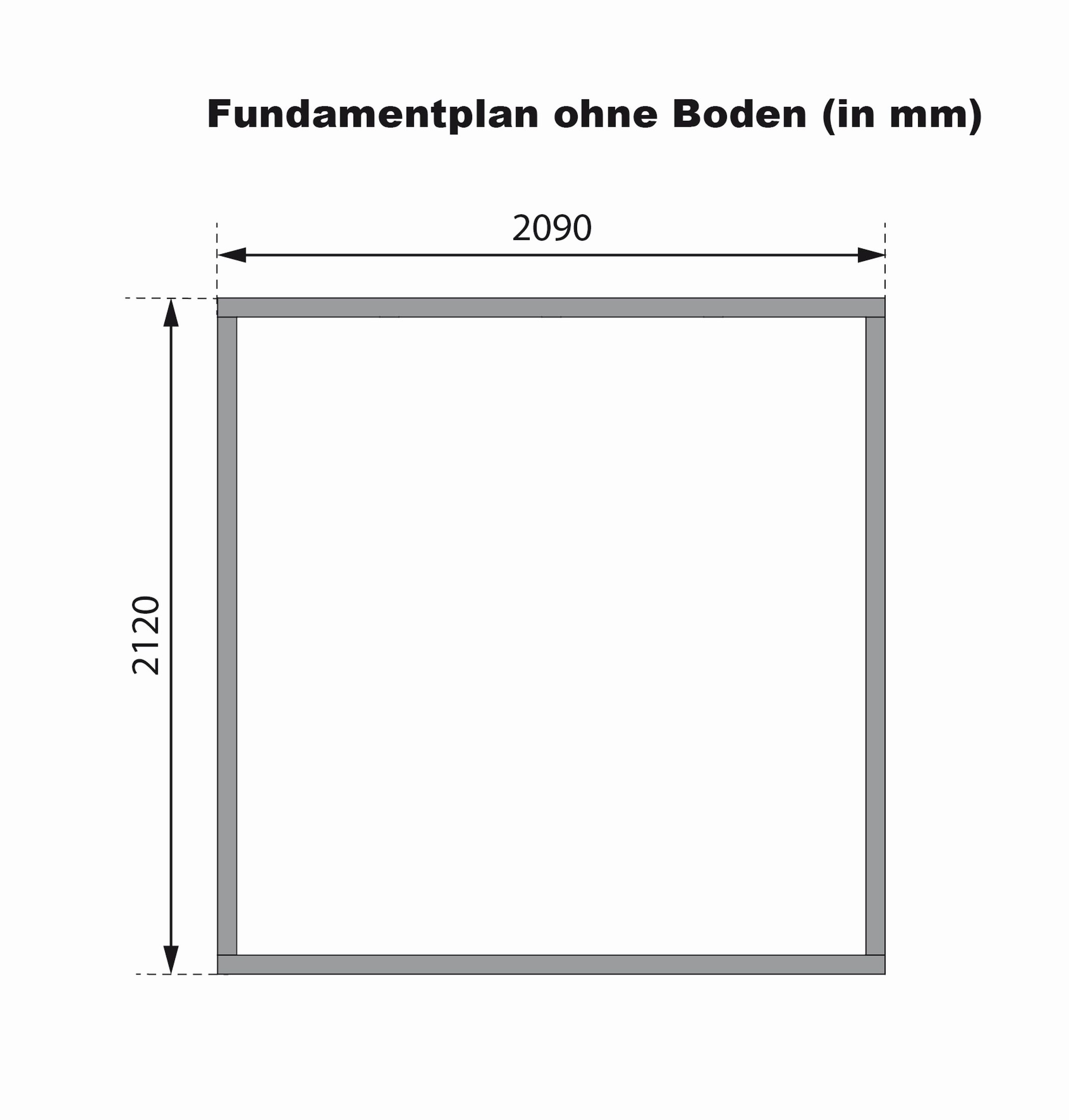 Technische Zeichnung des Karibu Gartenhaus Holz & Metall Jupiter 2