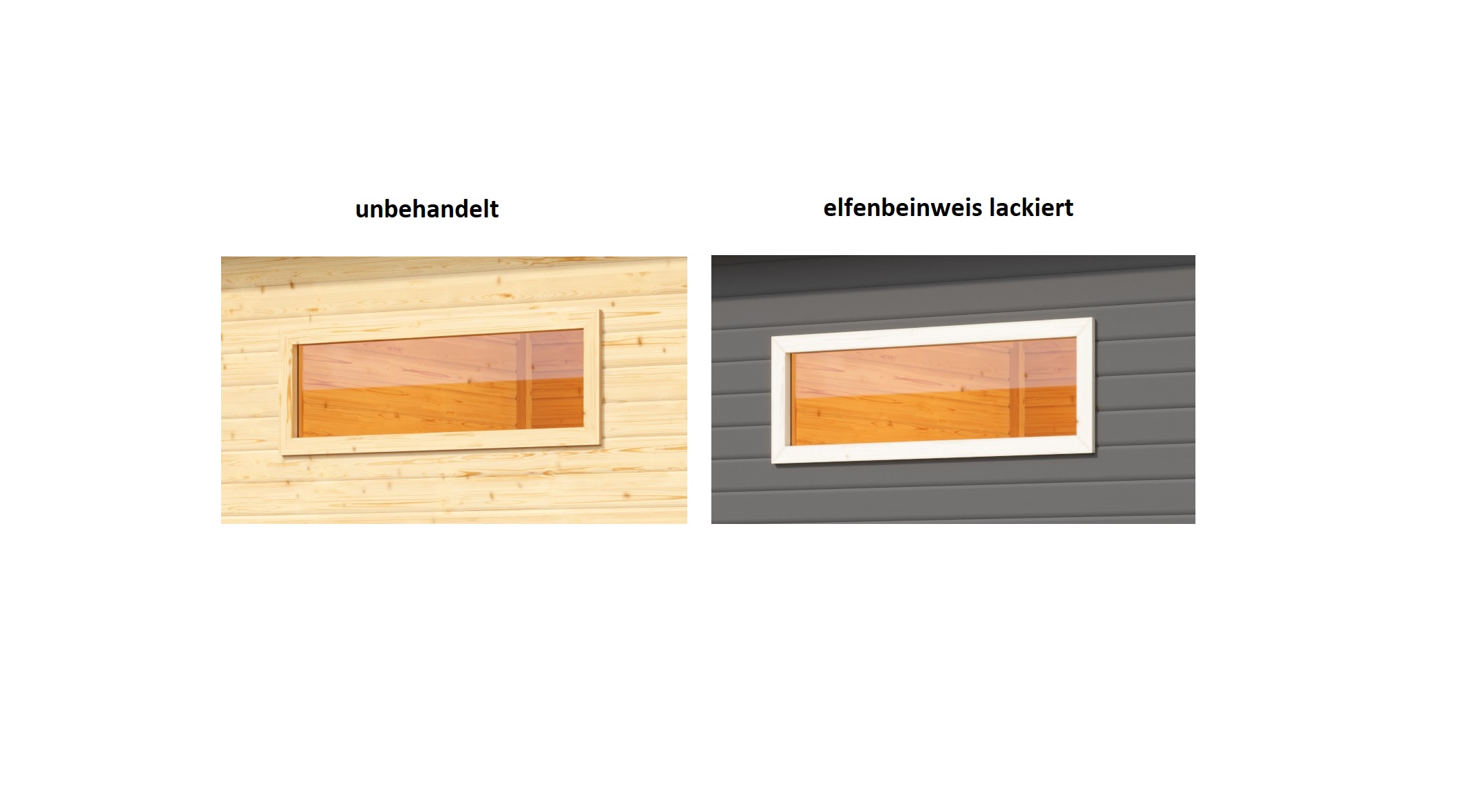 Karibu Saunafenster klarglas für 38/40 mm Saunen als hochwertige Sauna aus nordischer Fichte im Wohnraum-Ambiente