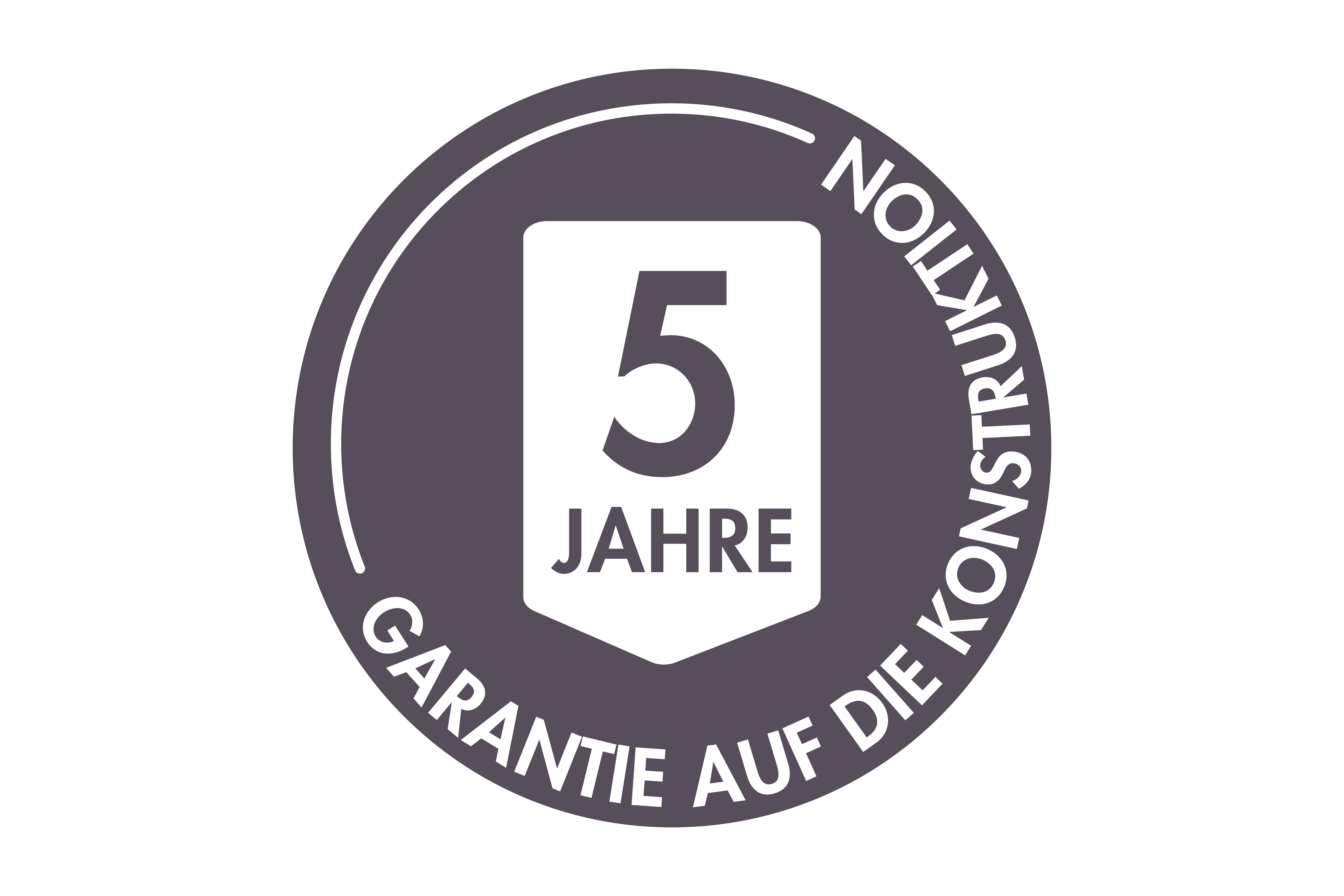 Siegel 5 Jahre Garantie auf die Konstruktion