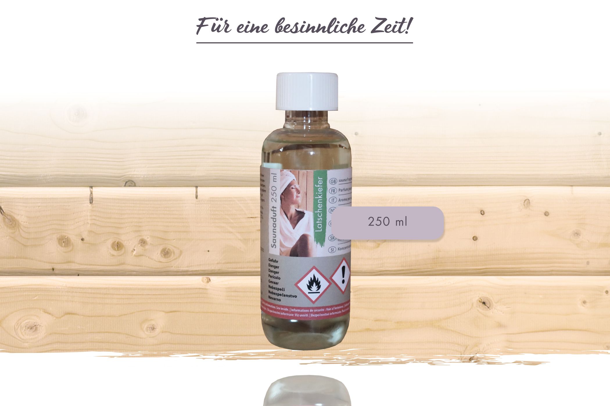 Karibu Saunaduft 250ml als hochwertige Sauna aus nordischer Fichte im Wohnraum-Ambiente