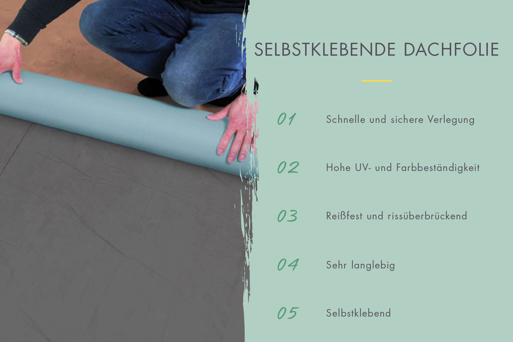 Detailansicht der Karibu Selbstklebende Dachfolie (Inhalt: 1 Rolle 5qm)