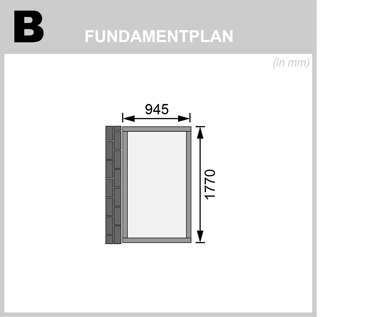 Fundamentplan des Karibu Gerätehaus Görlitz