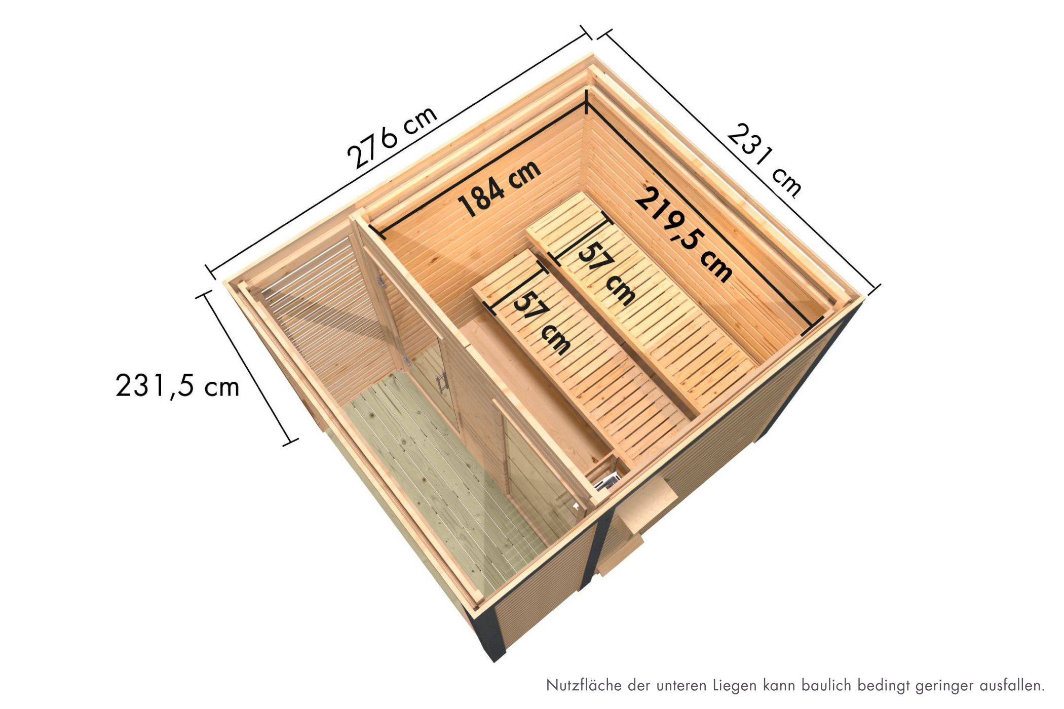 Produkt- und Ausstattungsdetail der Karibu Saunahaus Ares 2