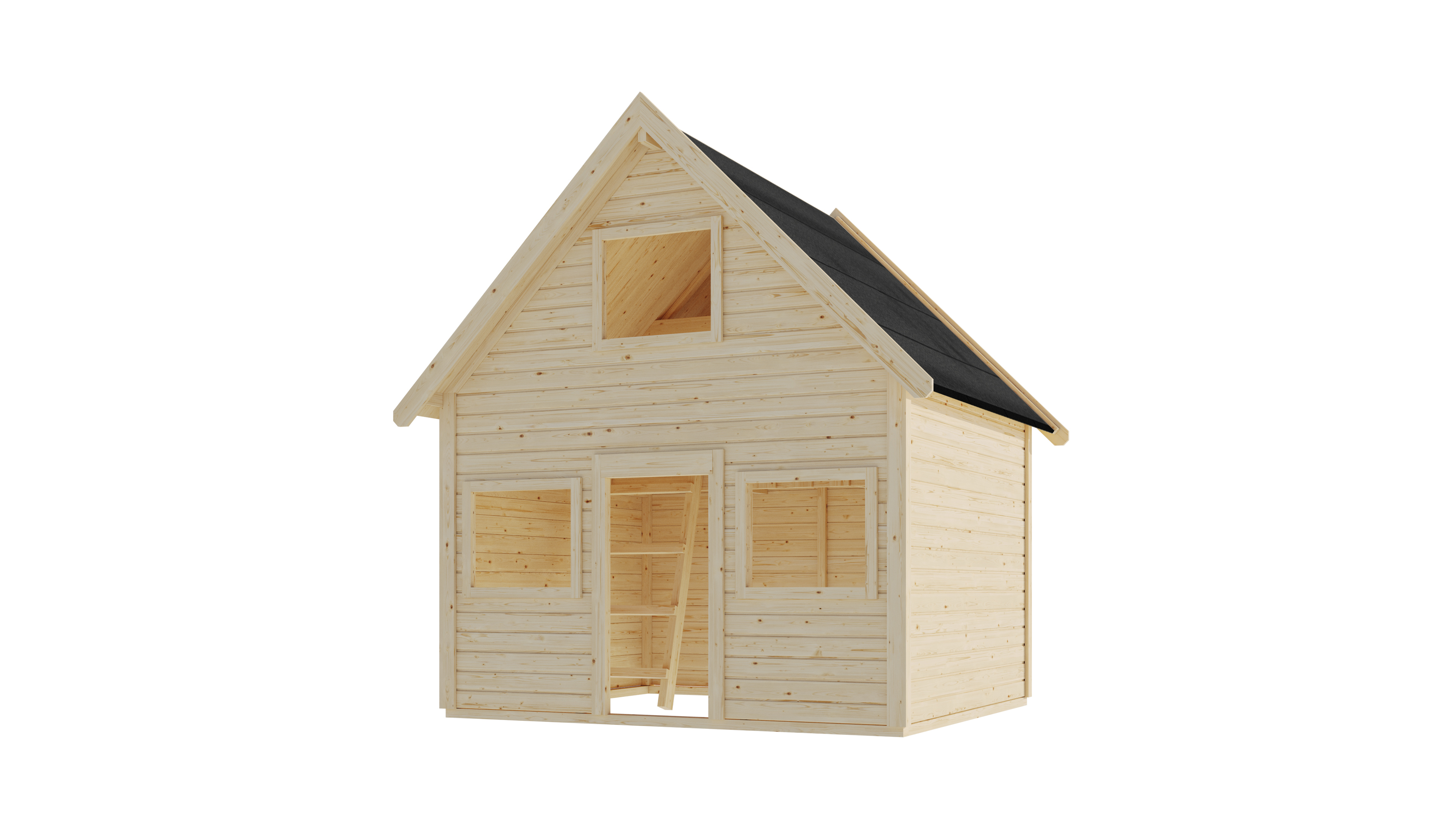 Karibu Spielhaus Kalle aus Holz, freigestellt