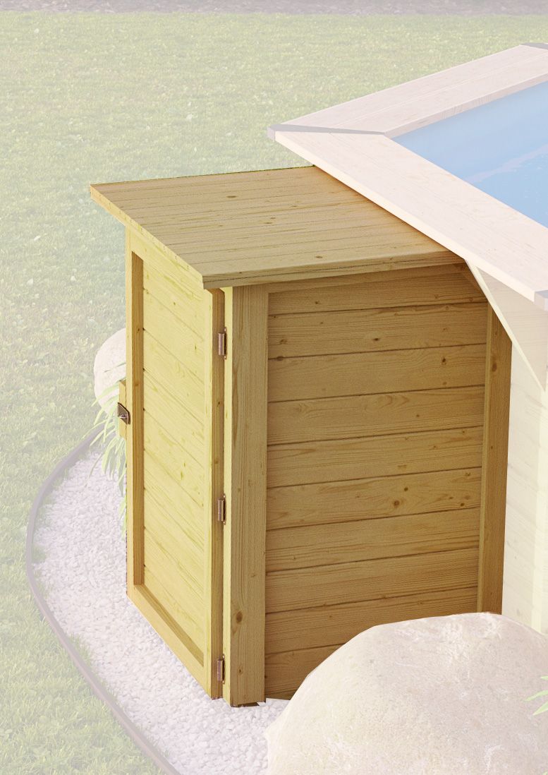 Produktbild eines Karibu Gartenprodukts aus Holz, im Garten aufgebaut