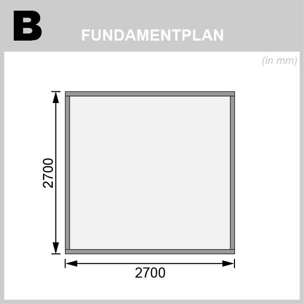 Fundamentplan des Karibu Gartenhaus Kandern 6