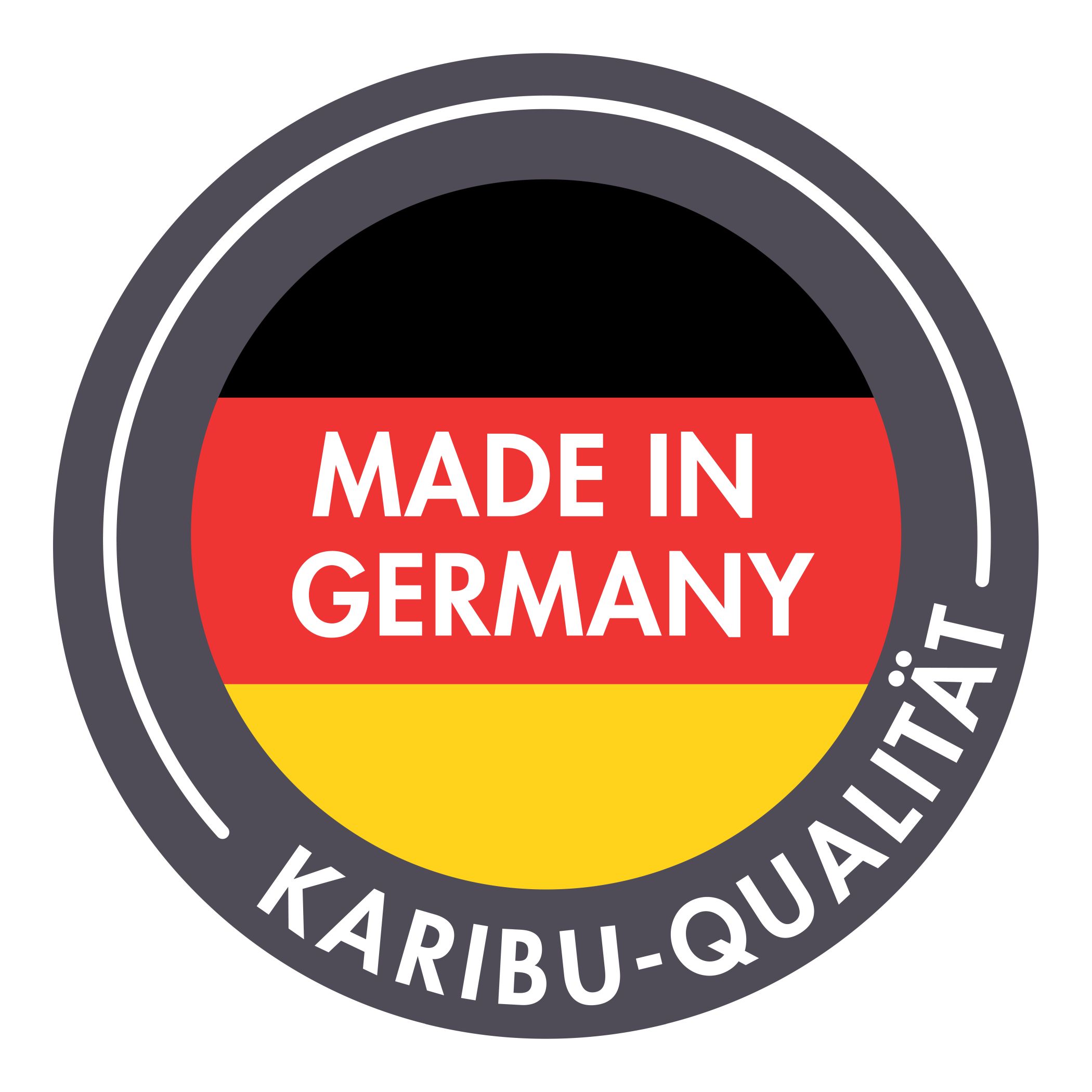 Siegel Made in Germany als Zeichen für die Karibu-Qualität aus deutscher Fertigung