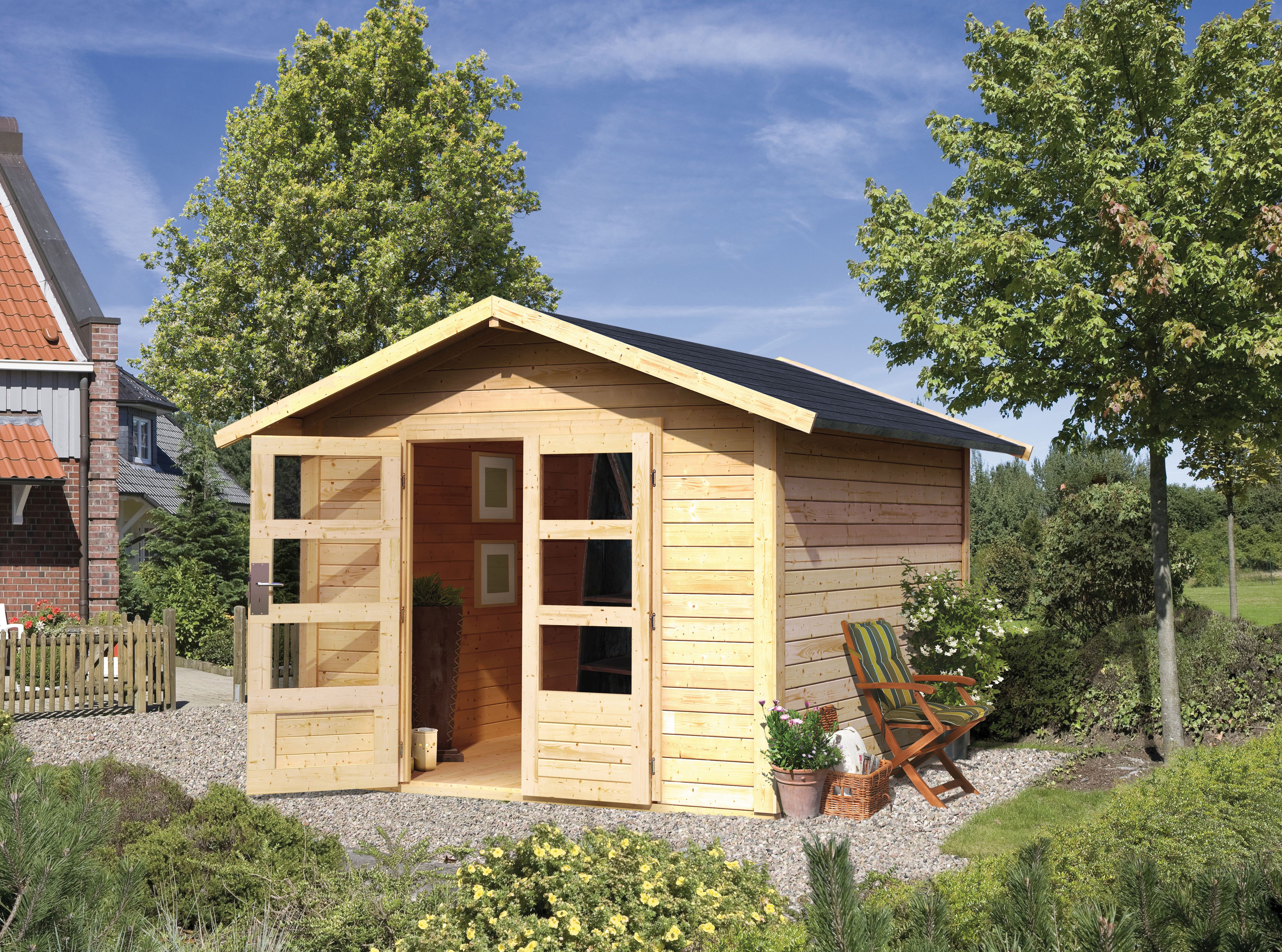 Karibu Gartenhaus Talkau 8 in Naturbelassen