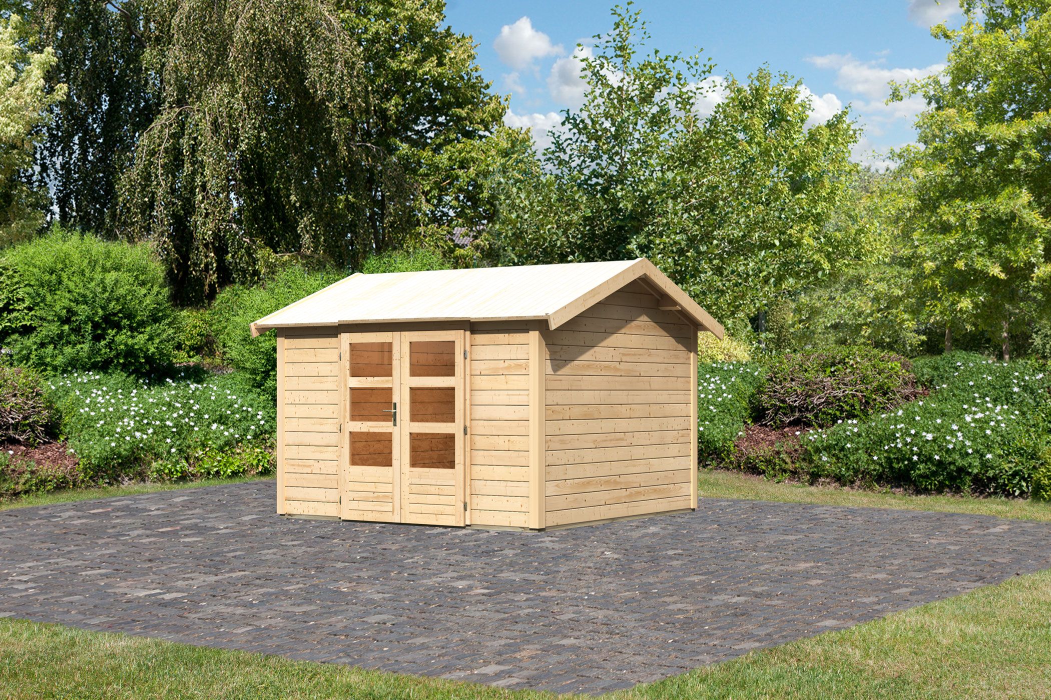 Karibu Gartenhaus Theres 7 in Naturbelassen, Außenansicht