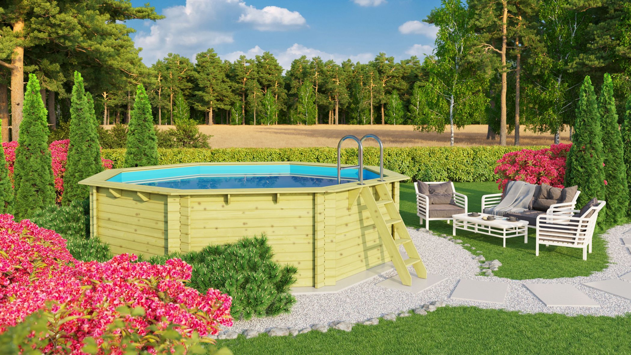Karibu Pool Modell 2 im Garten