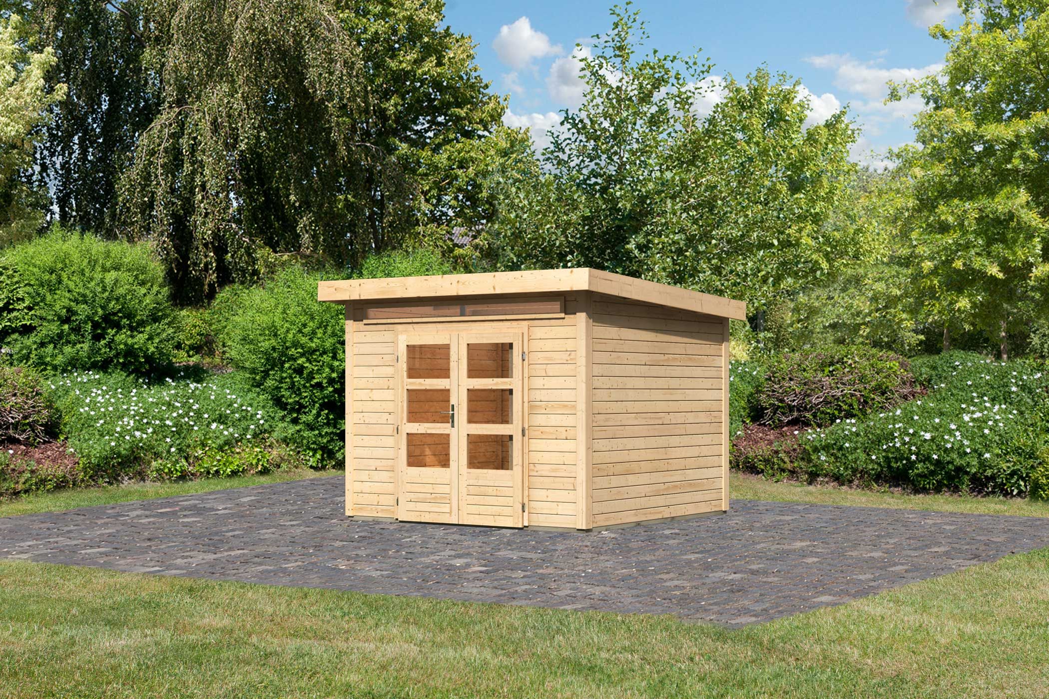 Karibu Gartenhaus Kandern 6 in Naturbelassen, Außenansicht