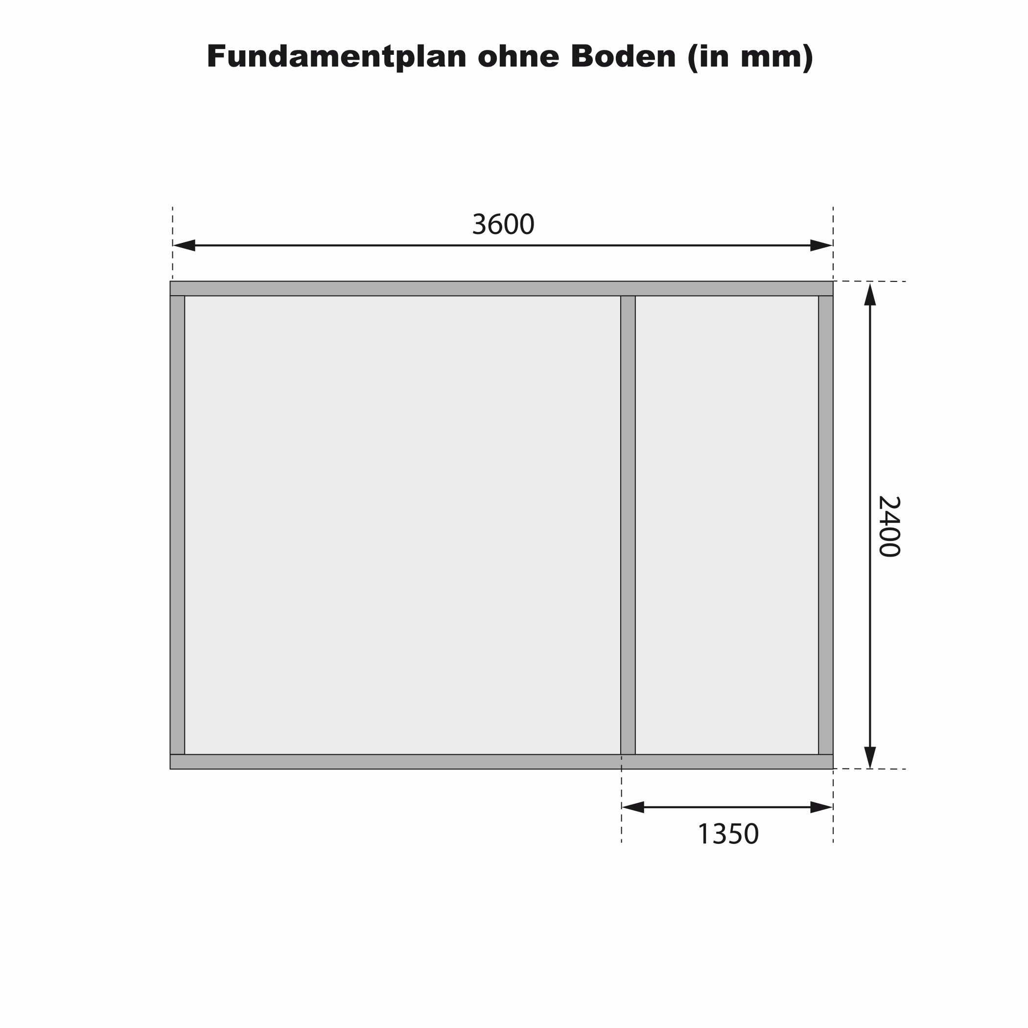 Aufbaudarstellung des Karibu Gartenhaus Tintrup mit Wandprofilen und Pultdach