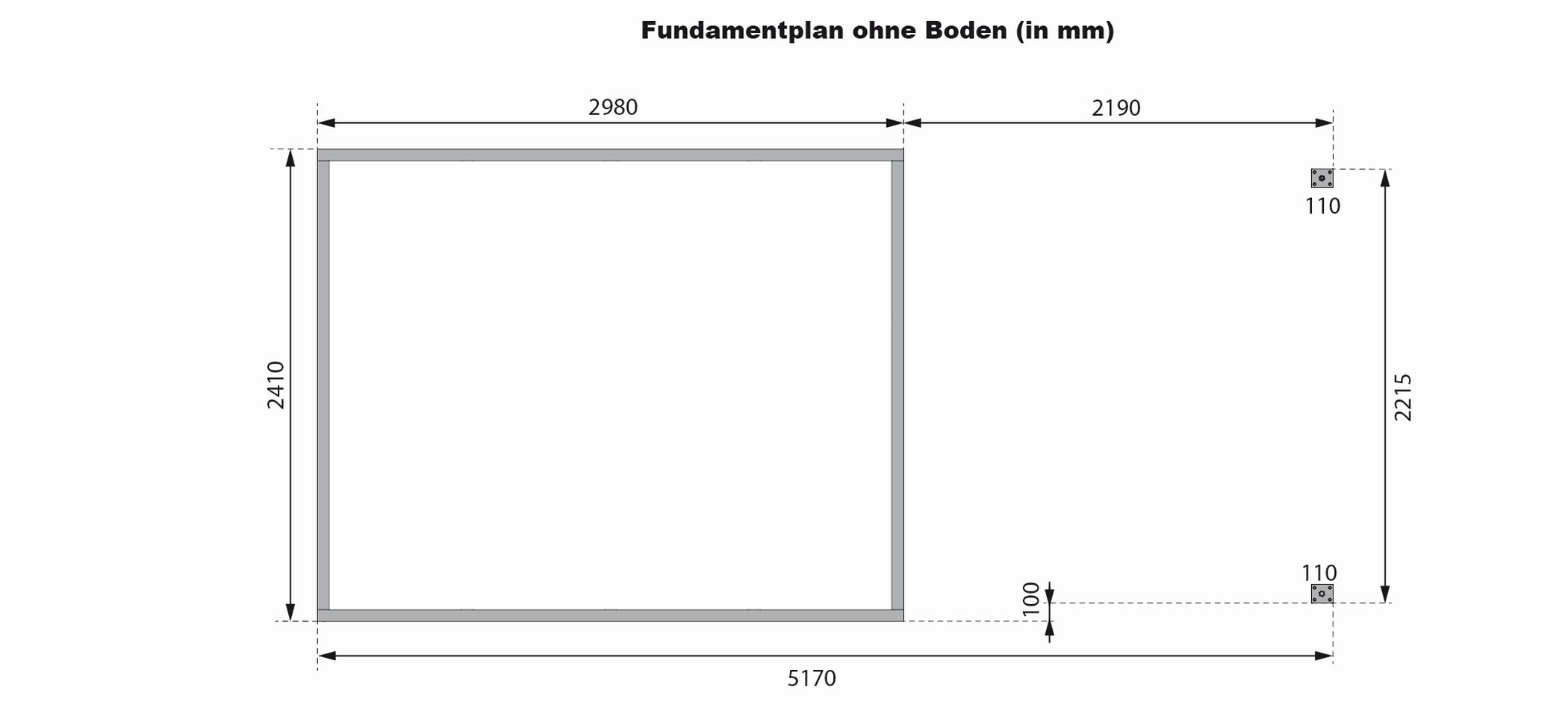 Technische Zeichnung des Karibu Gartenhaus Holz & Metall Jupiter 5