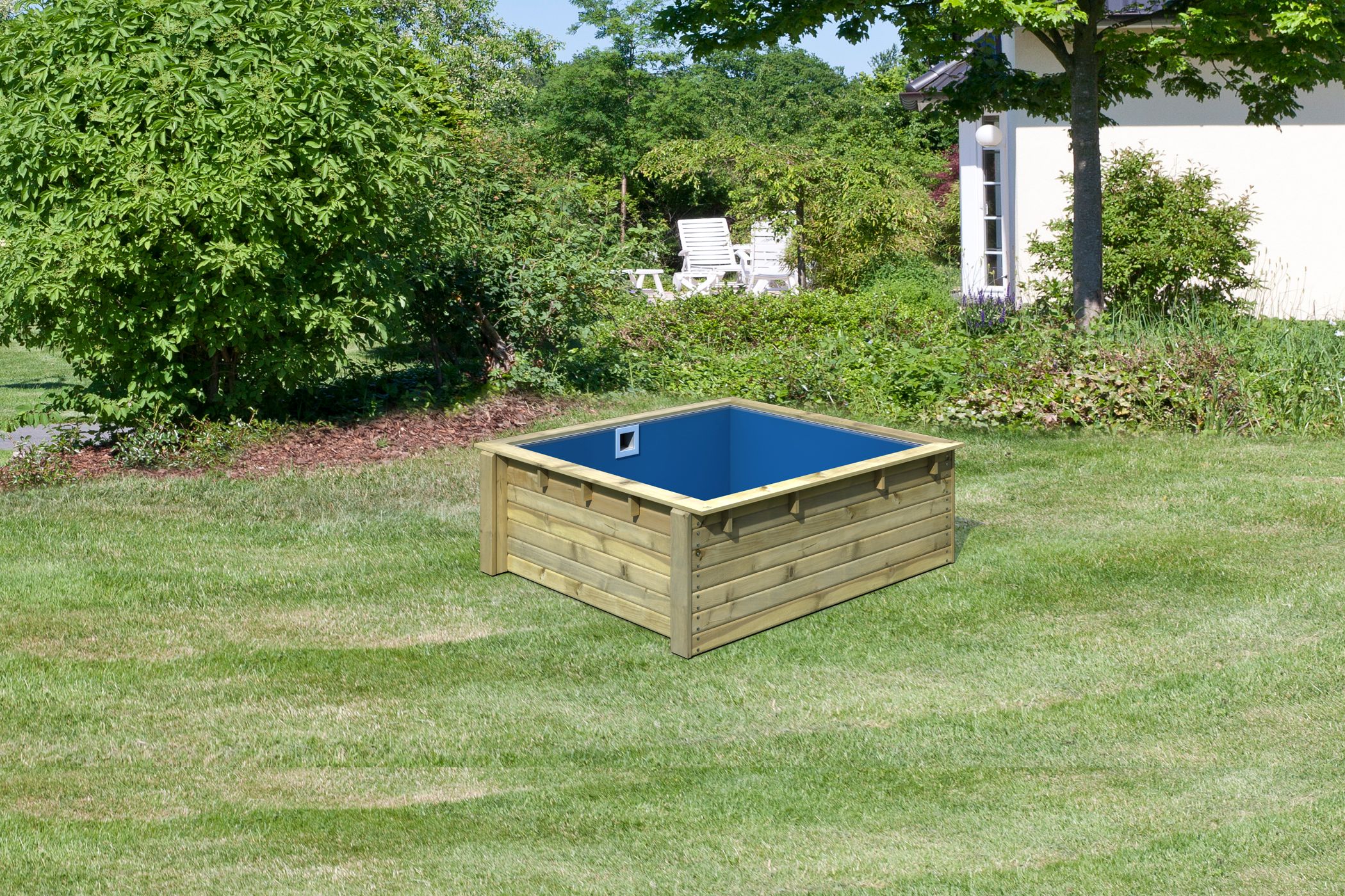 Produktbild eines Karibu Gartenprodukts aus Holz, im Garten aufgebaut