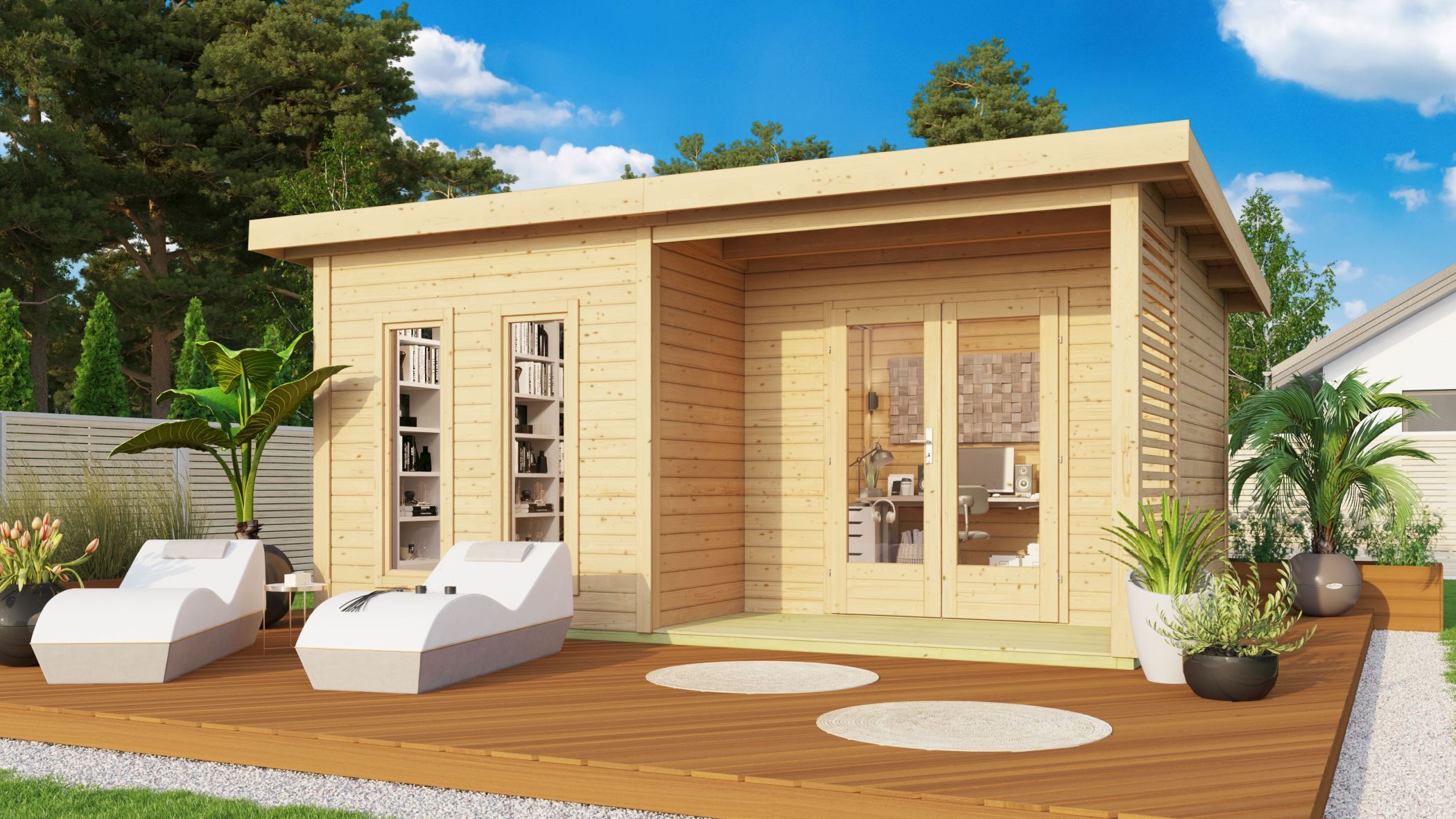 Karibu großes Poolhaus Gatenhaus Radeburg 5 in Naturbelassen im Garten