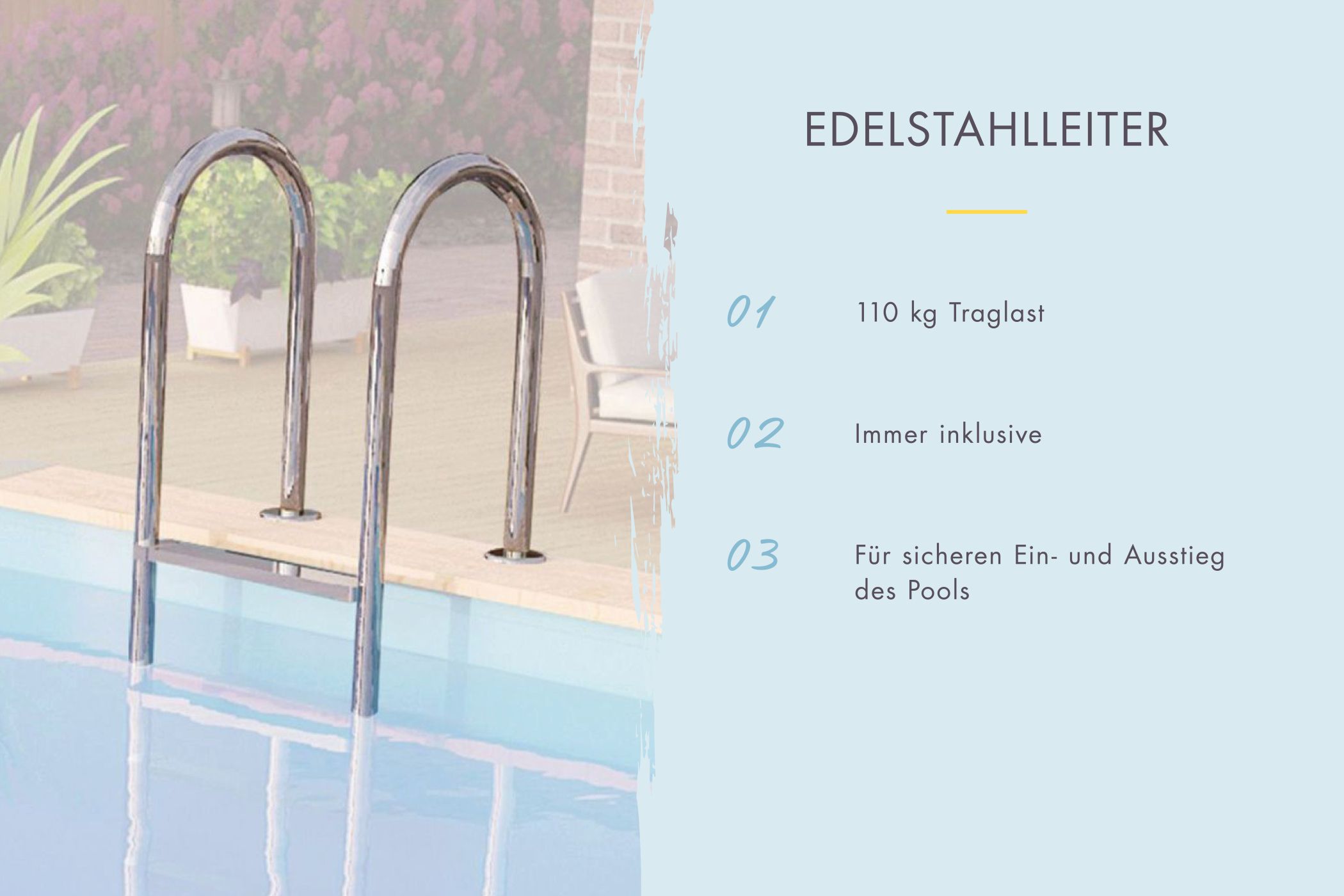 Metallkomponenten des Karibu Pool Modell 2 für wartungsarme Ecken und Dachleisten