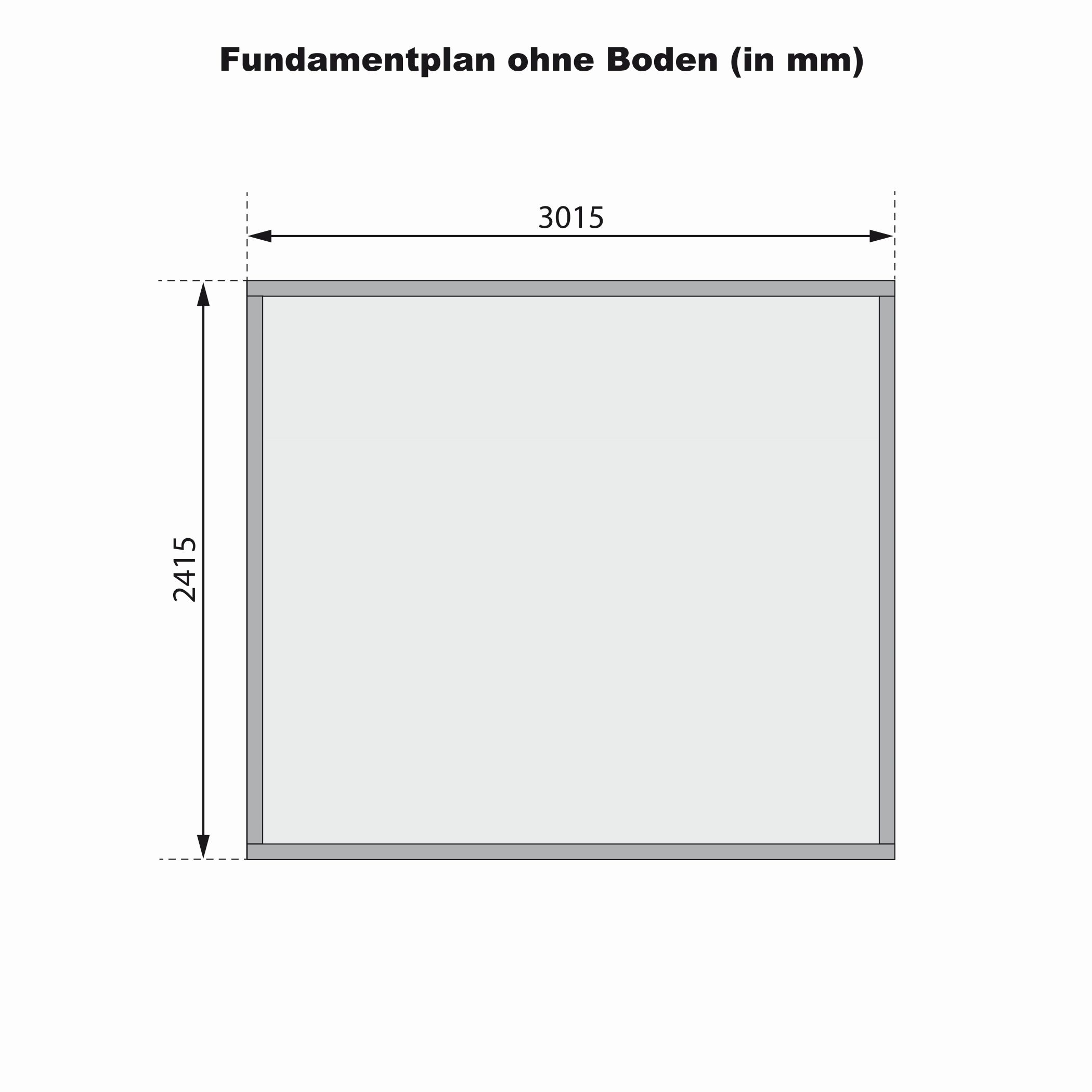 Fundamentplan des Karibu großes Gerätehaus Amberg 5