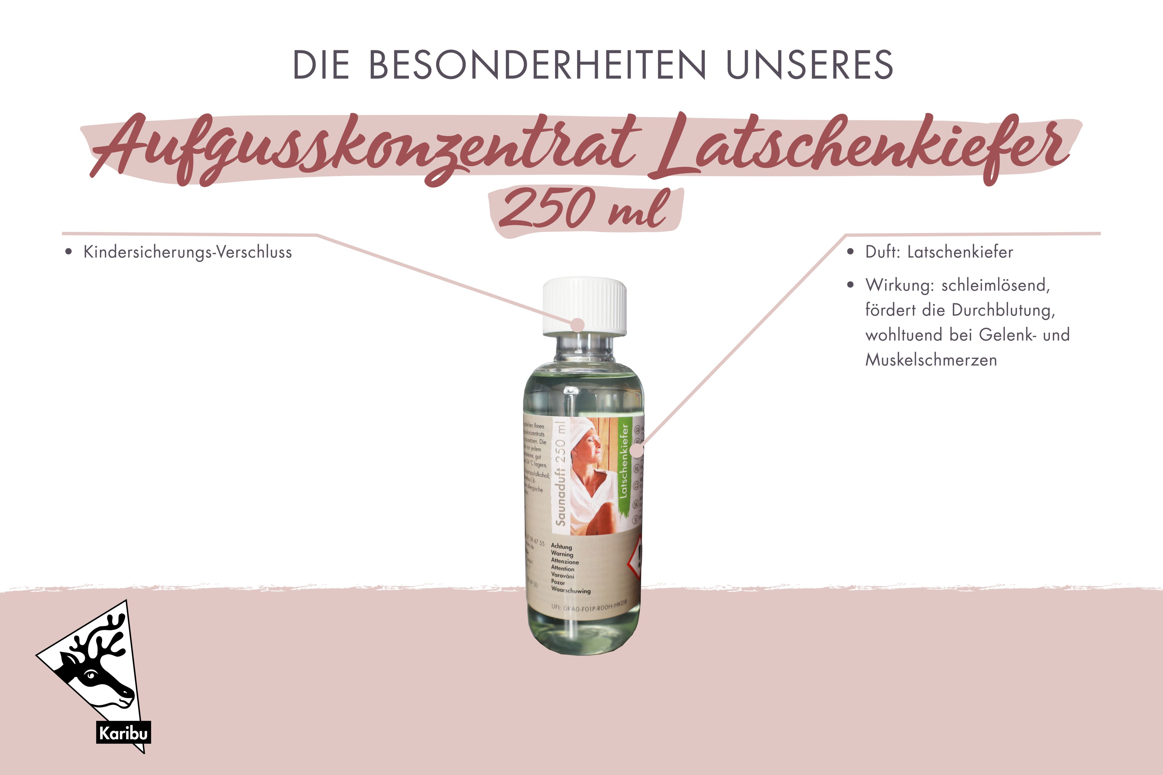 Karibu Saunaduft Latschenkiefer 250ml / Lagerabverkauf aus Holz, im Garten aufgebaut