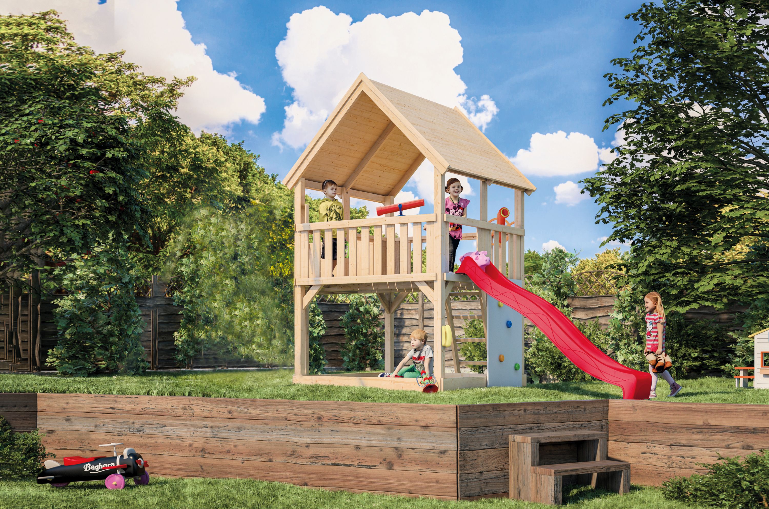 Detailansicht eines AKUBI Spielgeräts aus Holz