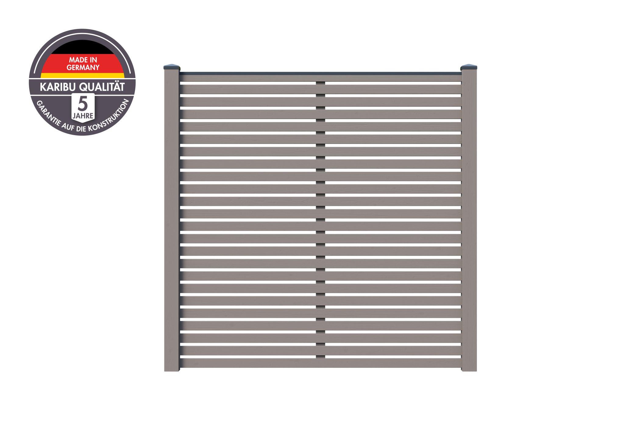 Lamellenzaun Komplettset terragrau / 1-10 Zaunfelder je 195 x 186 cm