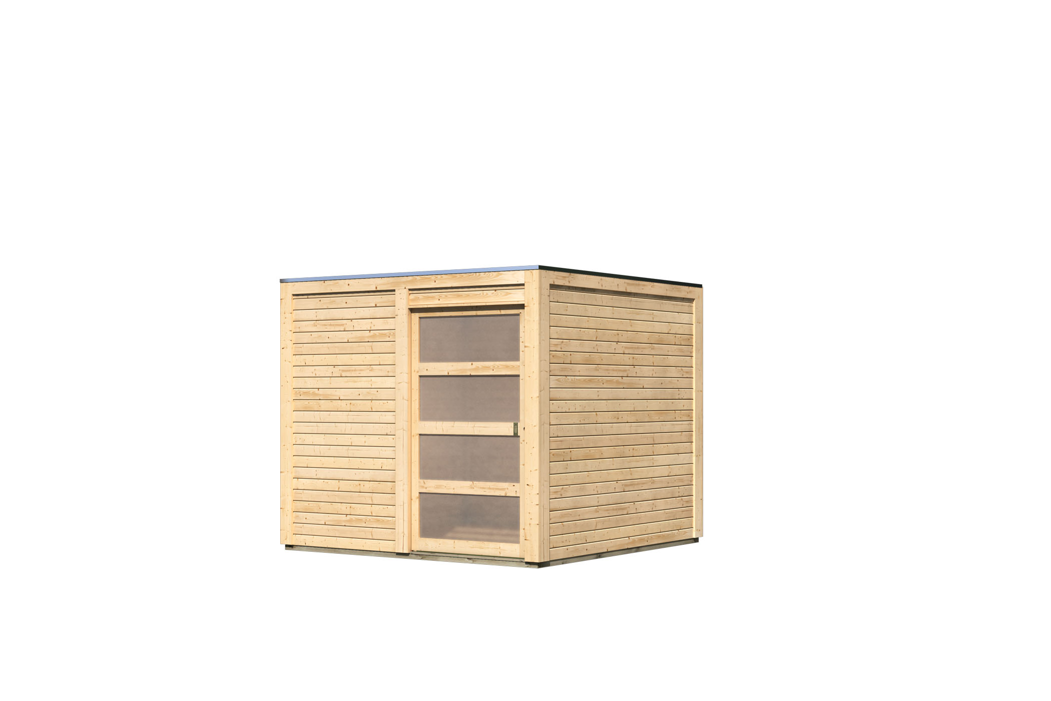 Karibu Poolhaus Qubic 1 in Naturbelassen, Freisteller