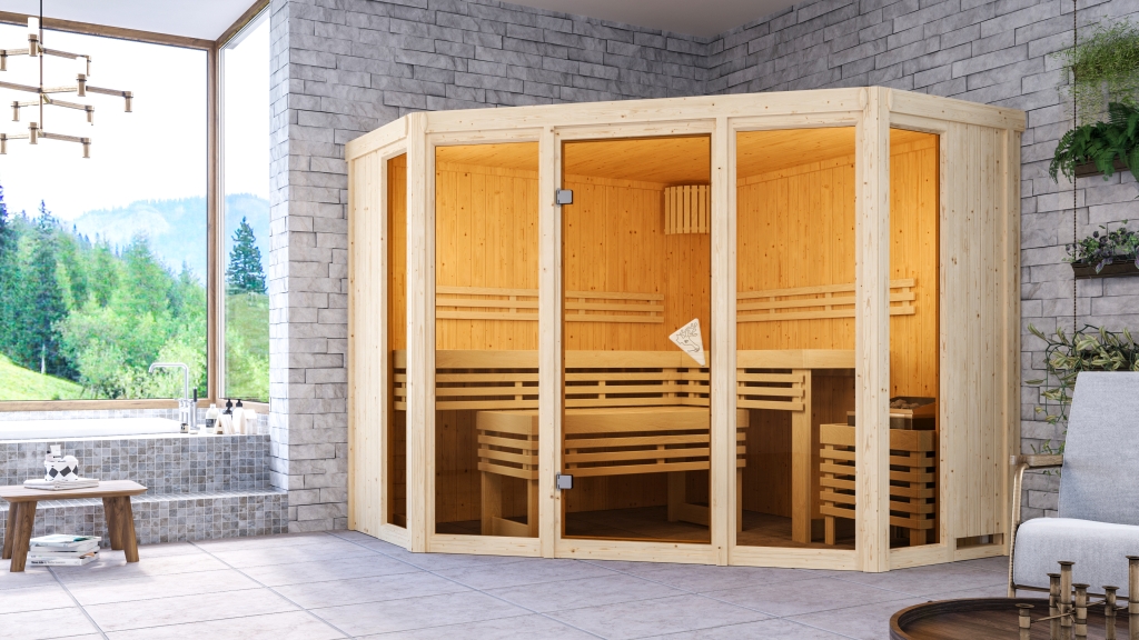 Produkt- und Ausstattungsdetail der Karibu Sauna Alcinda aus dem Sortiment von Karibu