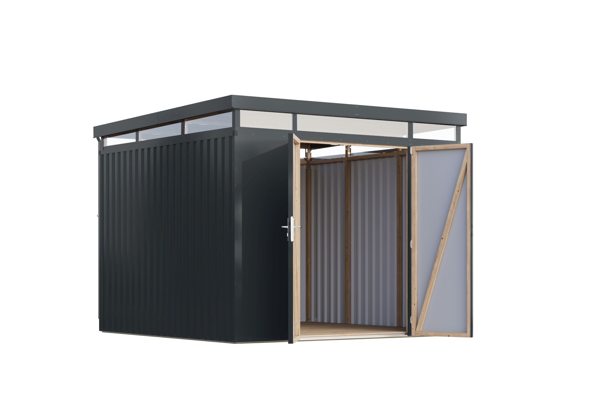 Karibu großes Gerätehaus aus Metall Aurum 3,5 in Anthrazit, Freisteller