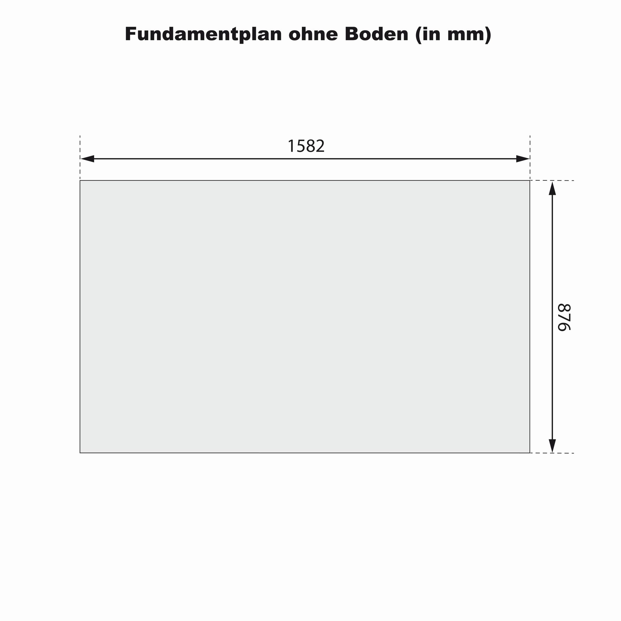 Grundriss des Karibu Mülltonnen Unterstand Mülltonnenbox 1, Draufsicht mit Bemaßung