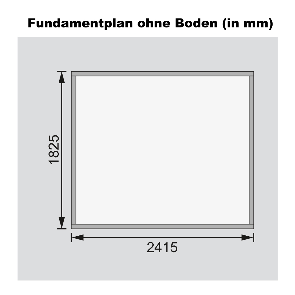 Fundamentplan des Karibu Gerätehaus Amberg 3