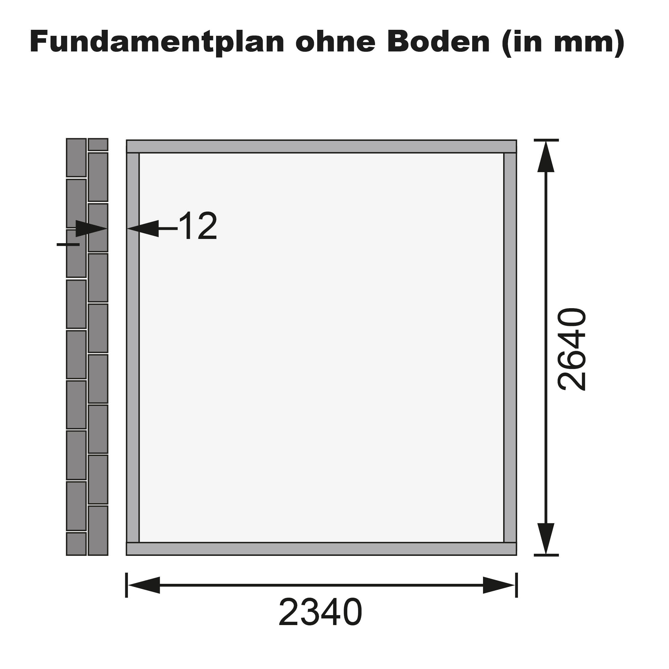 Fundamentplan des Karibu Gerätehaus Bomlitz 3