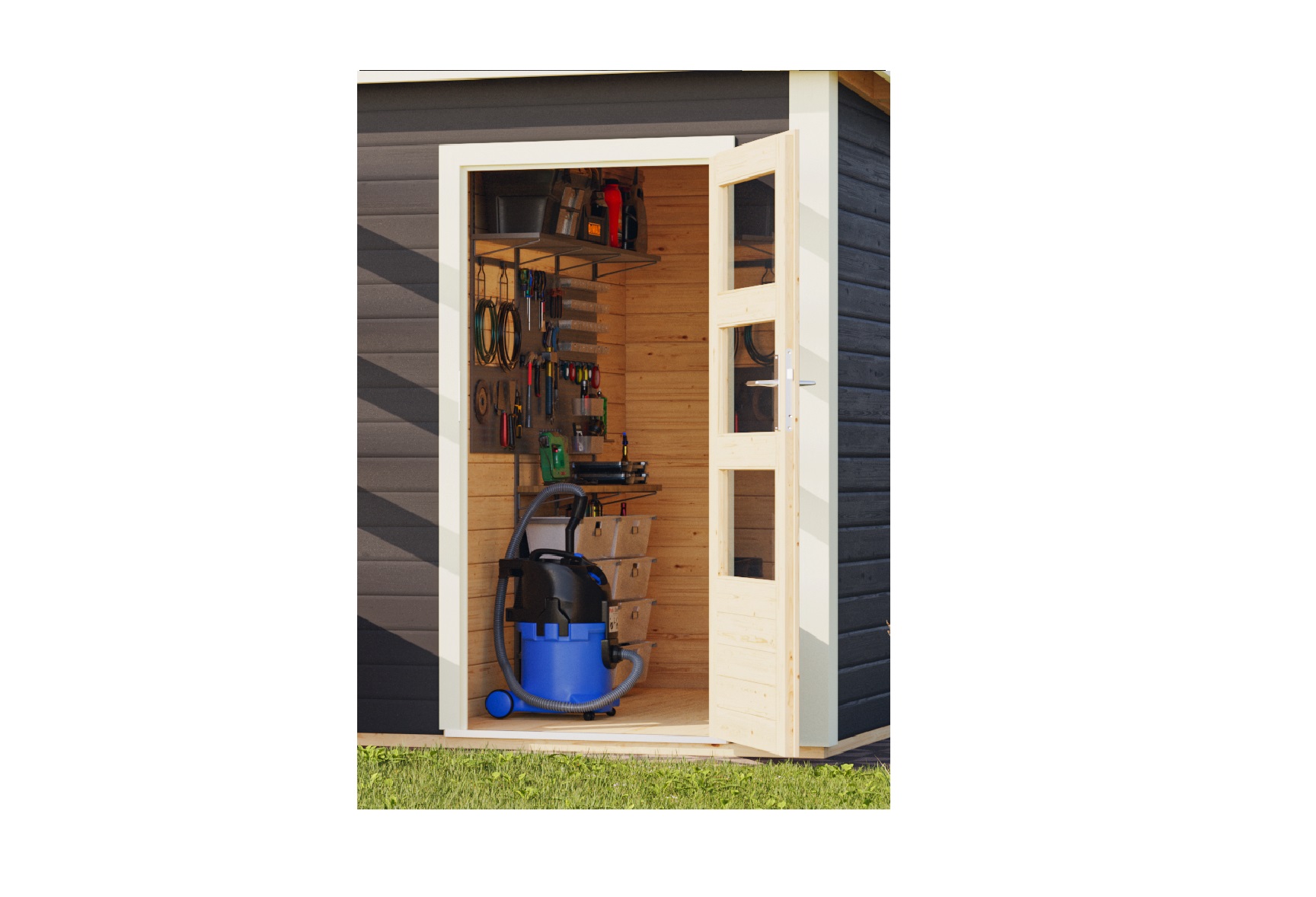 Produktbild eines Karibu Gartenprodukts aus Holz, im Garten aufgebaut