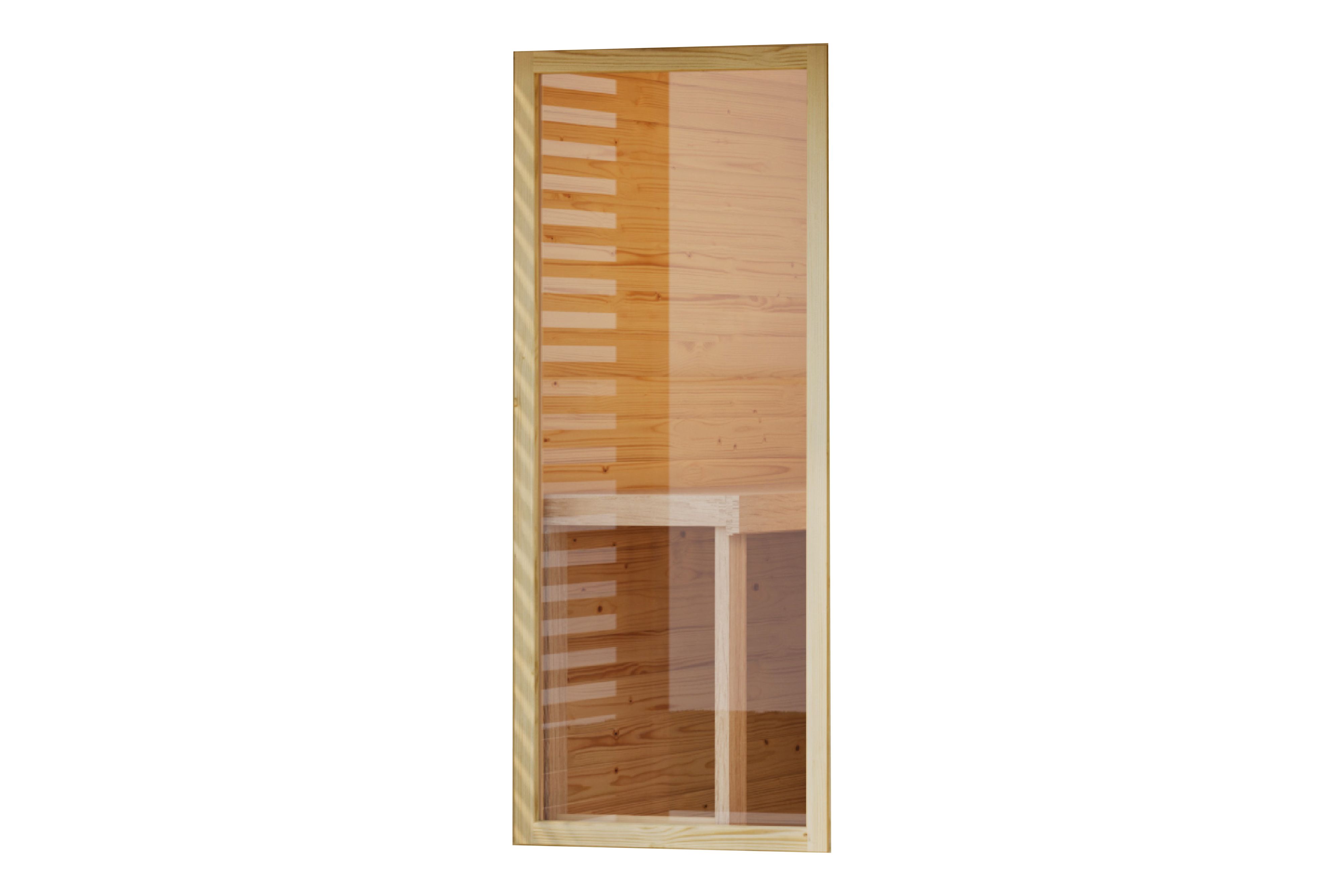 Karibu Saunafenster 191x82 cm klarglas für 38mm Saunen aus Holz, freigestellt