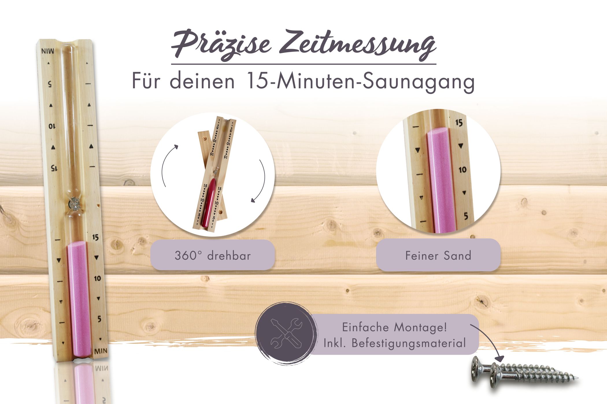 Karibu Sanduhr Classic aus Holz, im Garten aufgebaut
