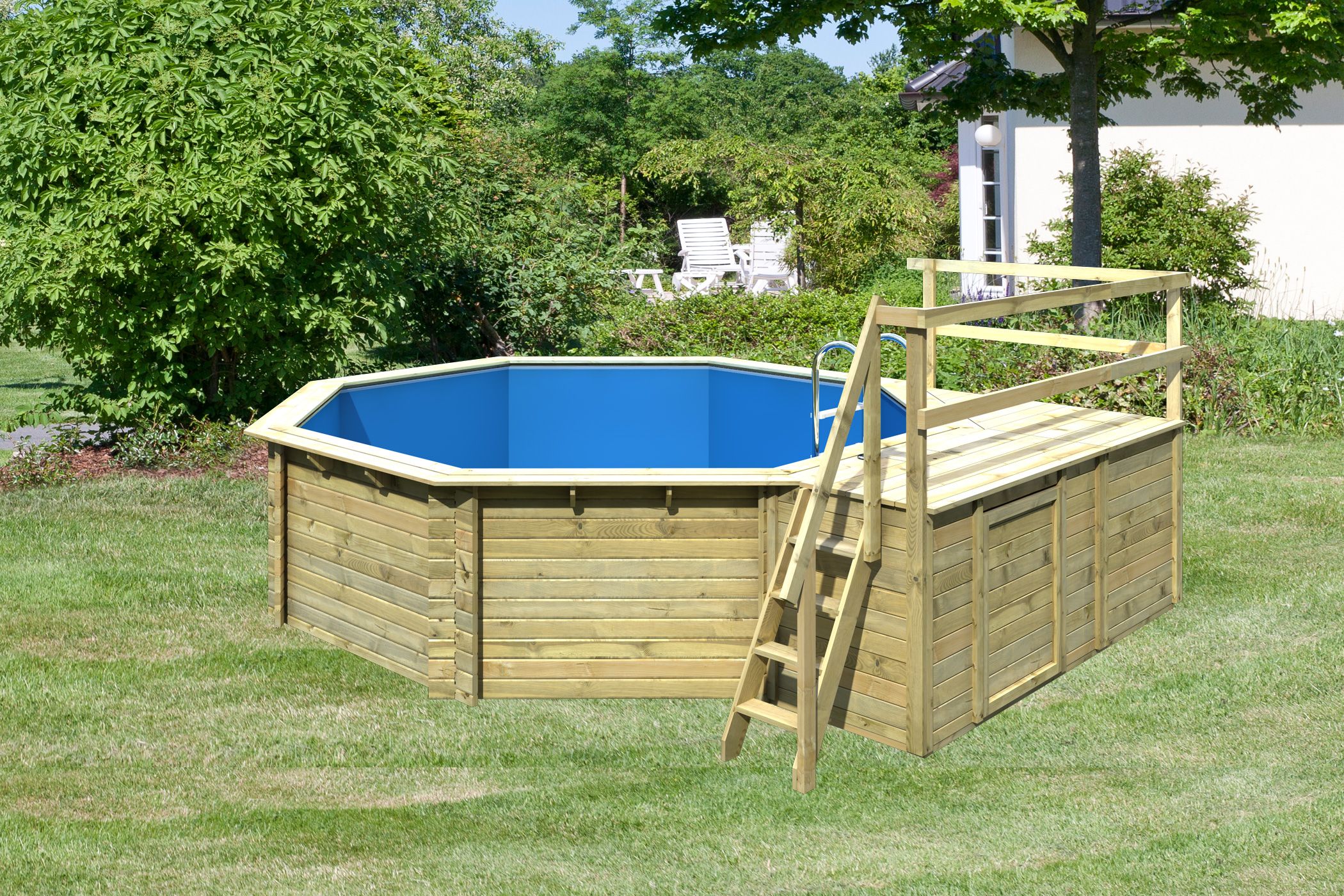 Karibu Pool Modell 2, Außenansicht