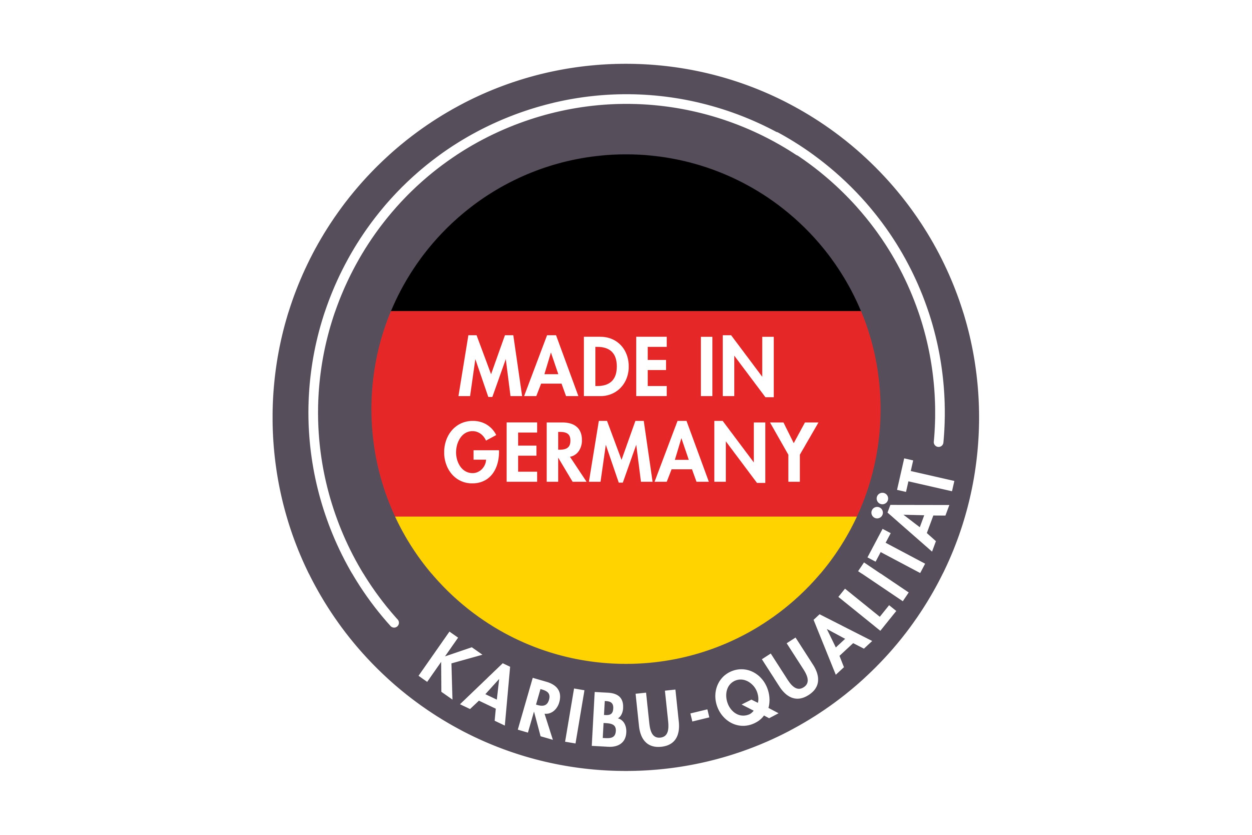 Siegel Made in Germany als Zeichen für die Karibu-Qualität aus deutscher Fertigung