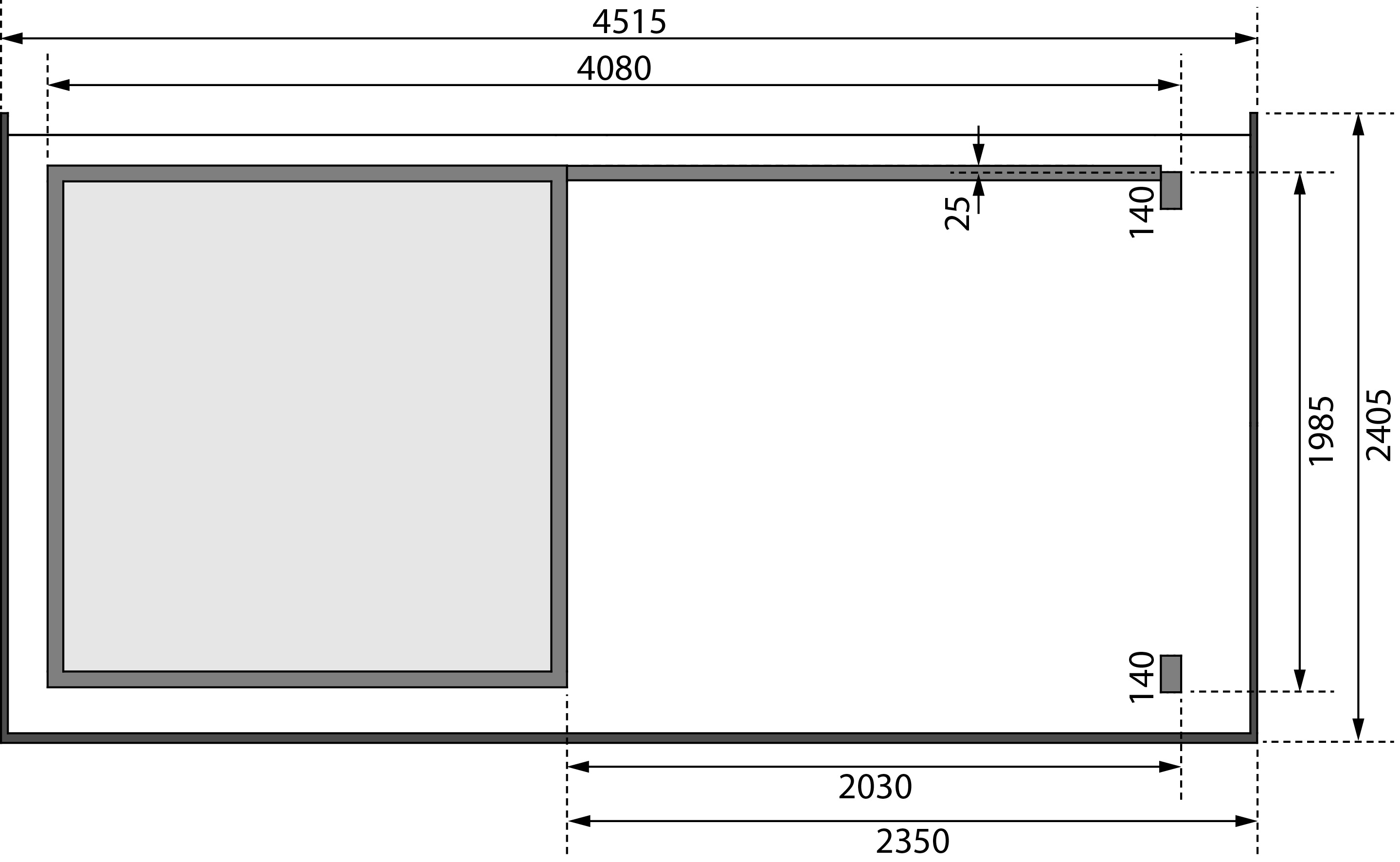 Fundamentplan für ein Karibu Gartenhaus