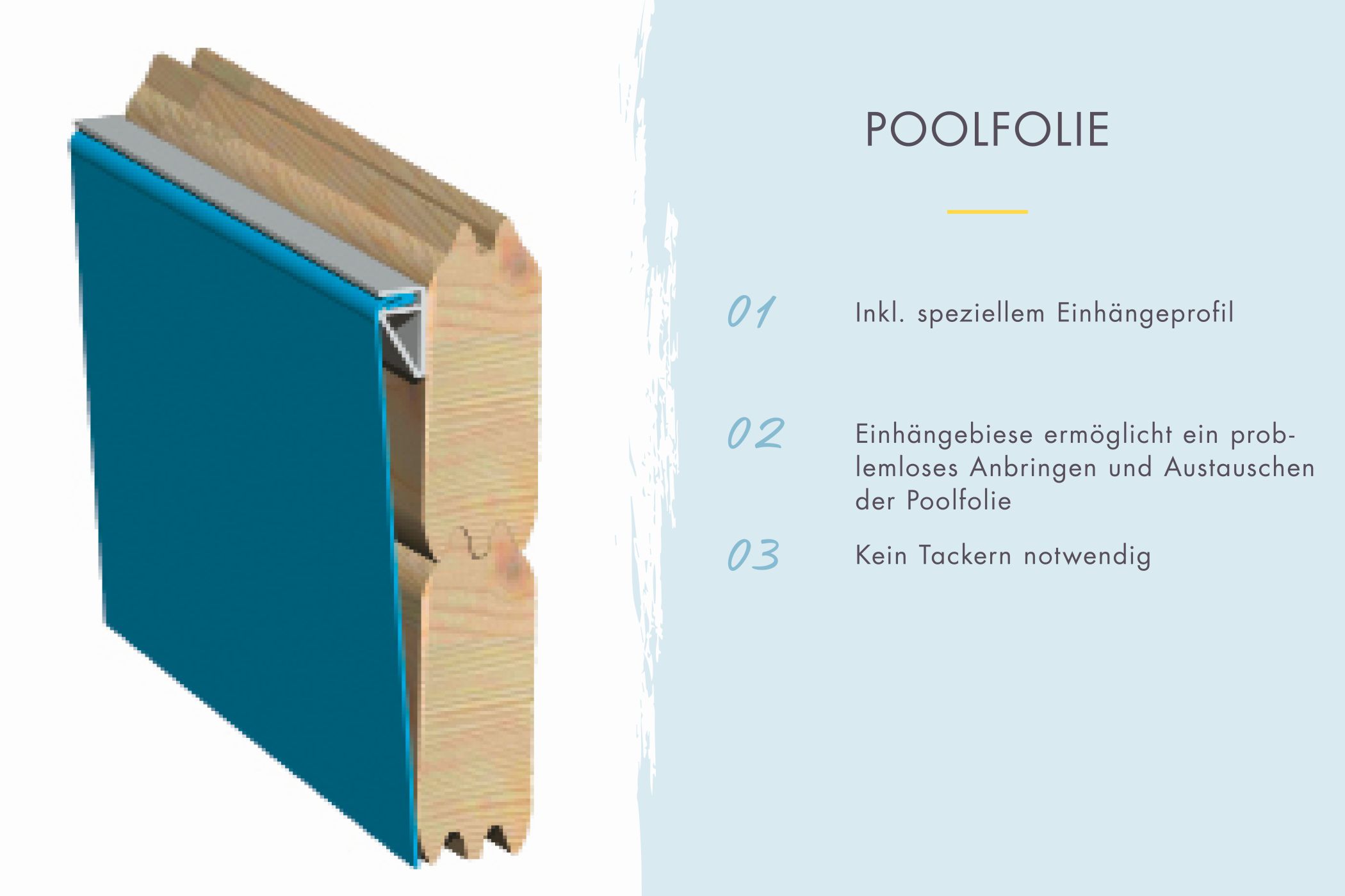 38-mm-Blockbohlenbauweise des Karibu Pool Modell 2 mit Nut-und-Feder-Verbindung