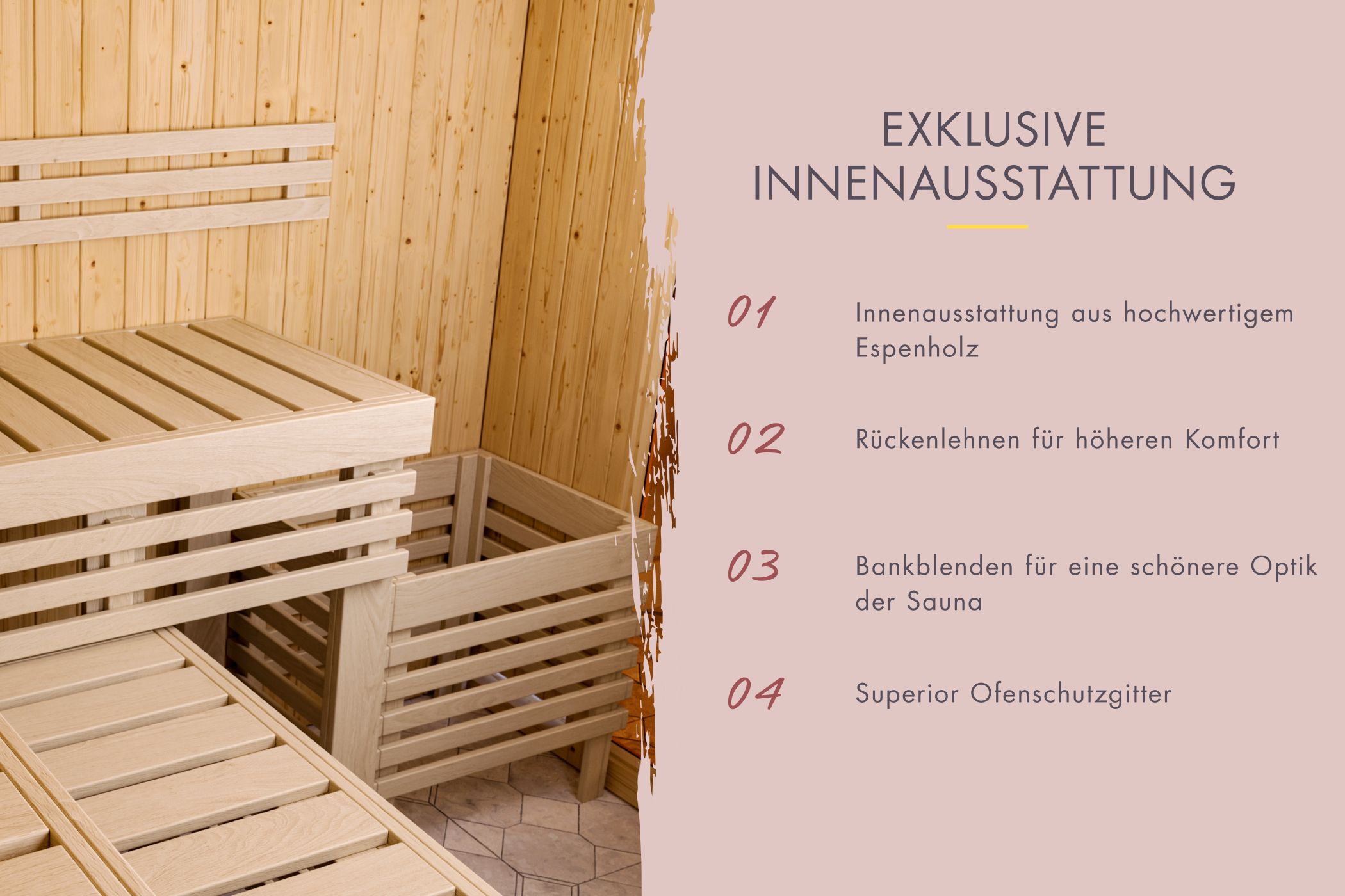 Finnischer Saunaofen mit 9 kW und Edelstahlmantel inklusive Diabas-Saunasteinen für Karibu Saunen