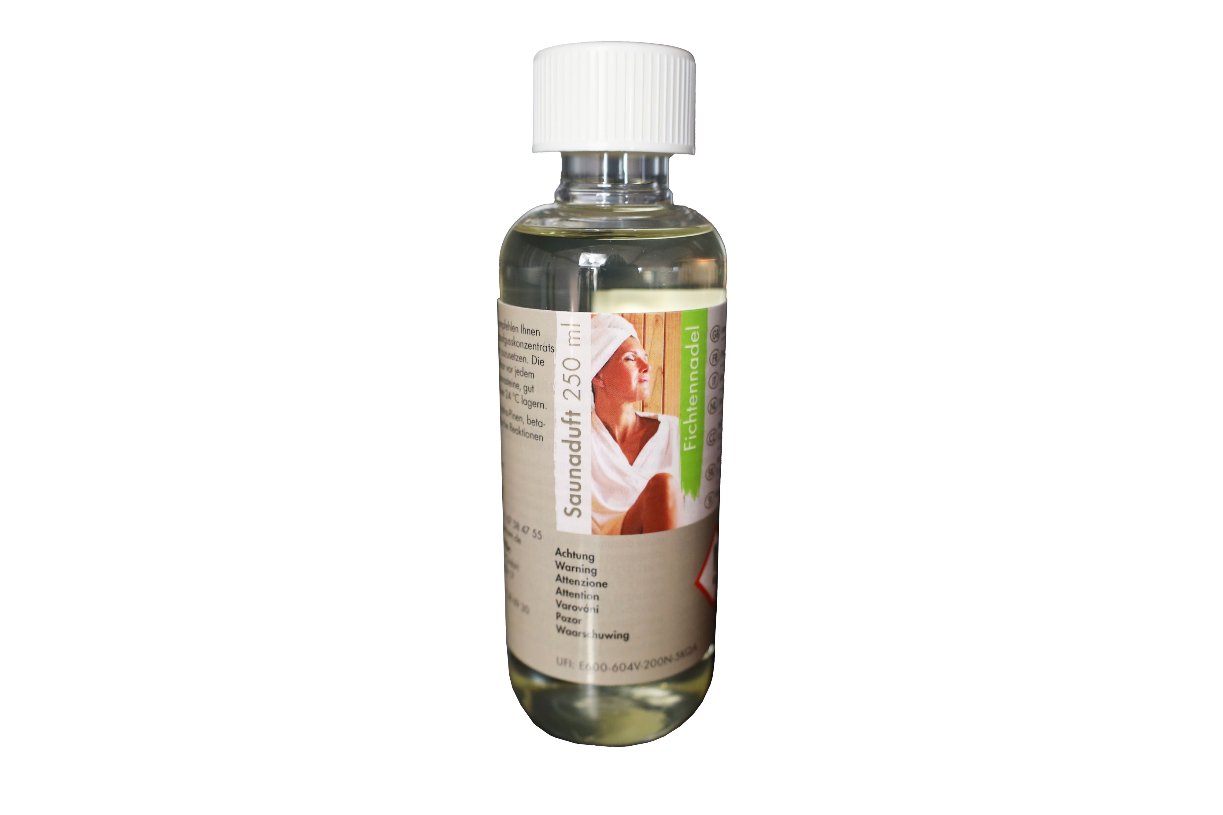 Karibu Saunaduft Fichte 250ml / Lagerabverkauf aus Holz, freigestellt