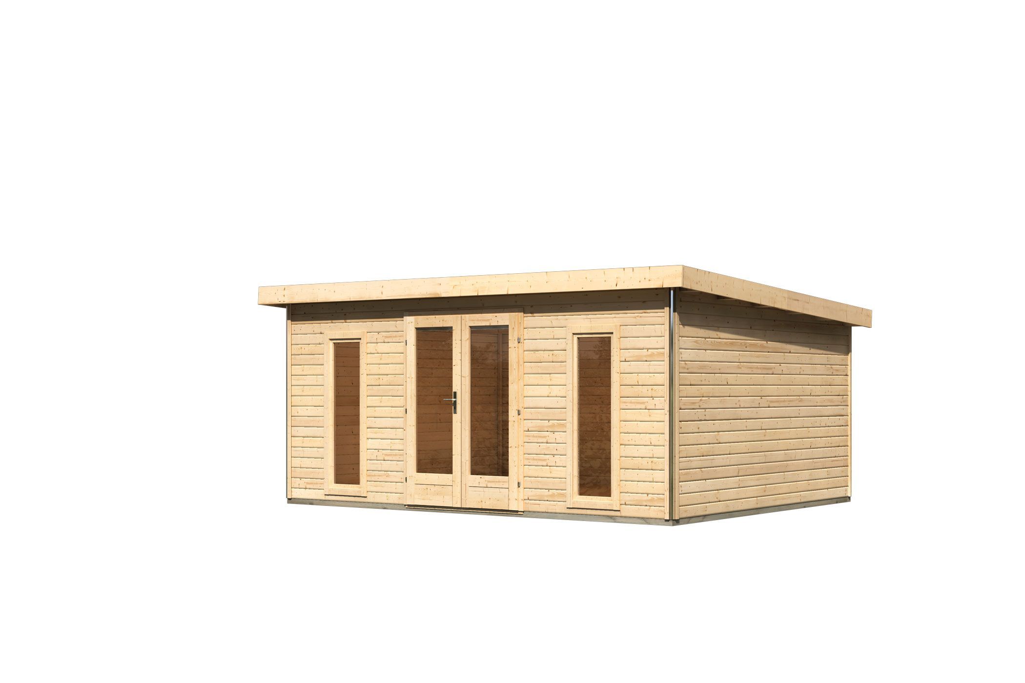 Karibu großes Poolhaus Radeburg 4 aus Holz, freigestellt