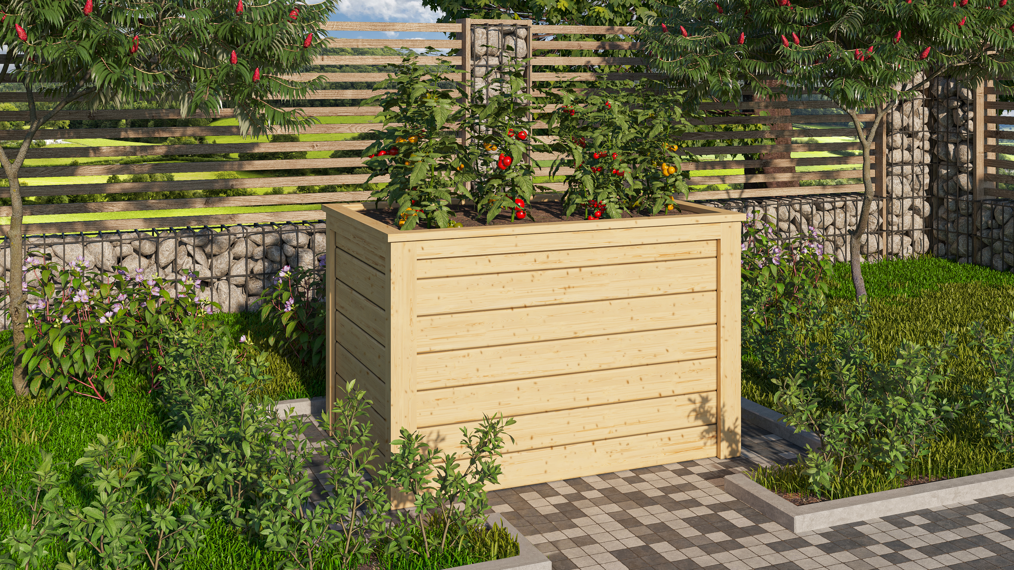 Karibu Hochbeet 0 in Naturbelassen im Garten