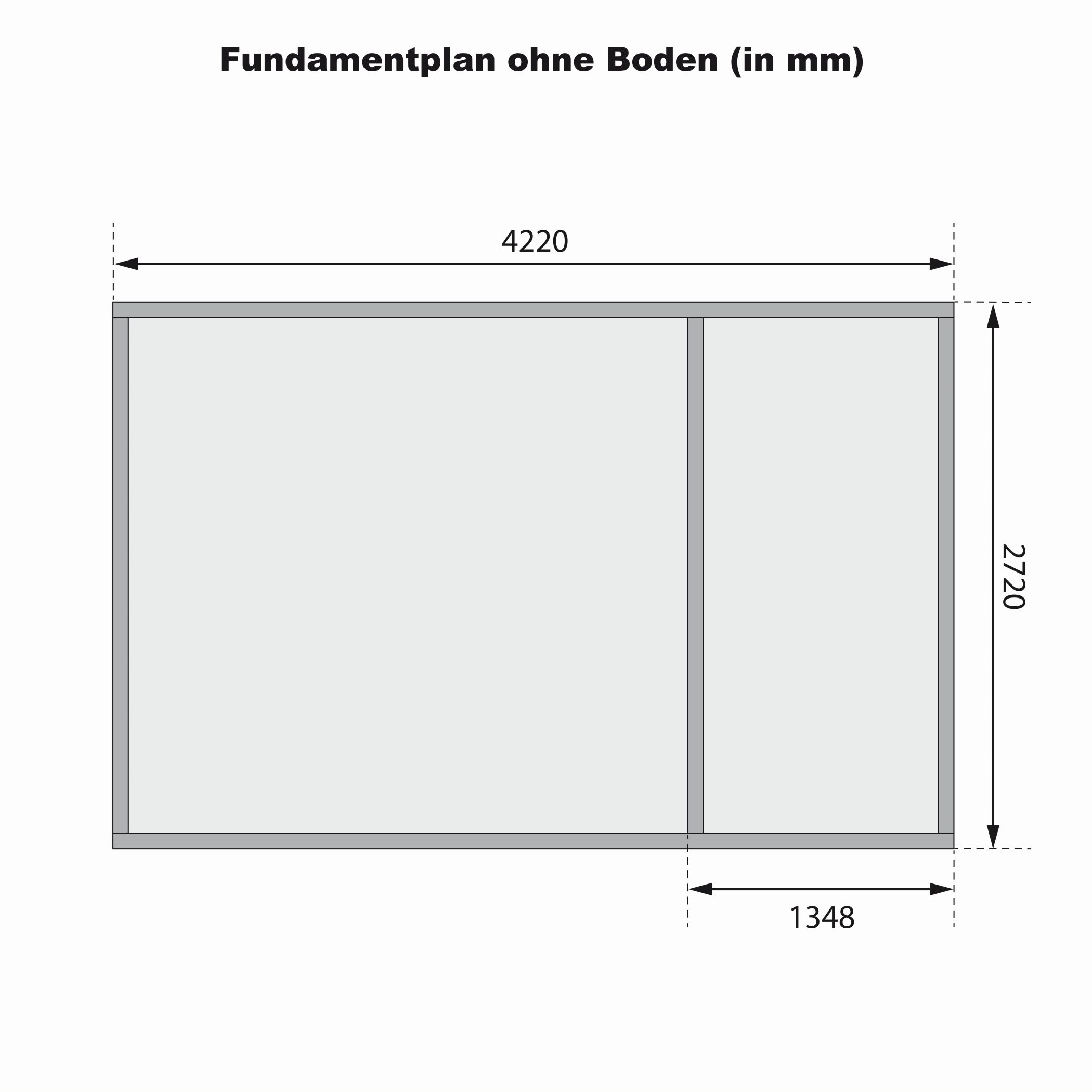 Fundamentplan des Karibu Gartenhaus Schönbuch 2