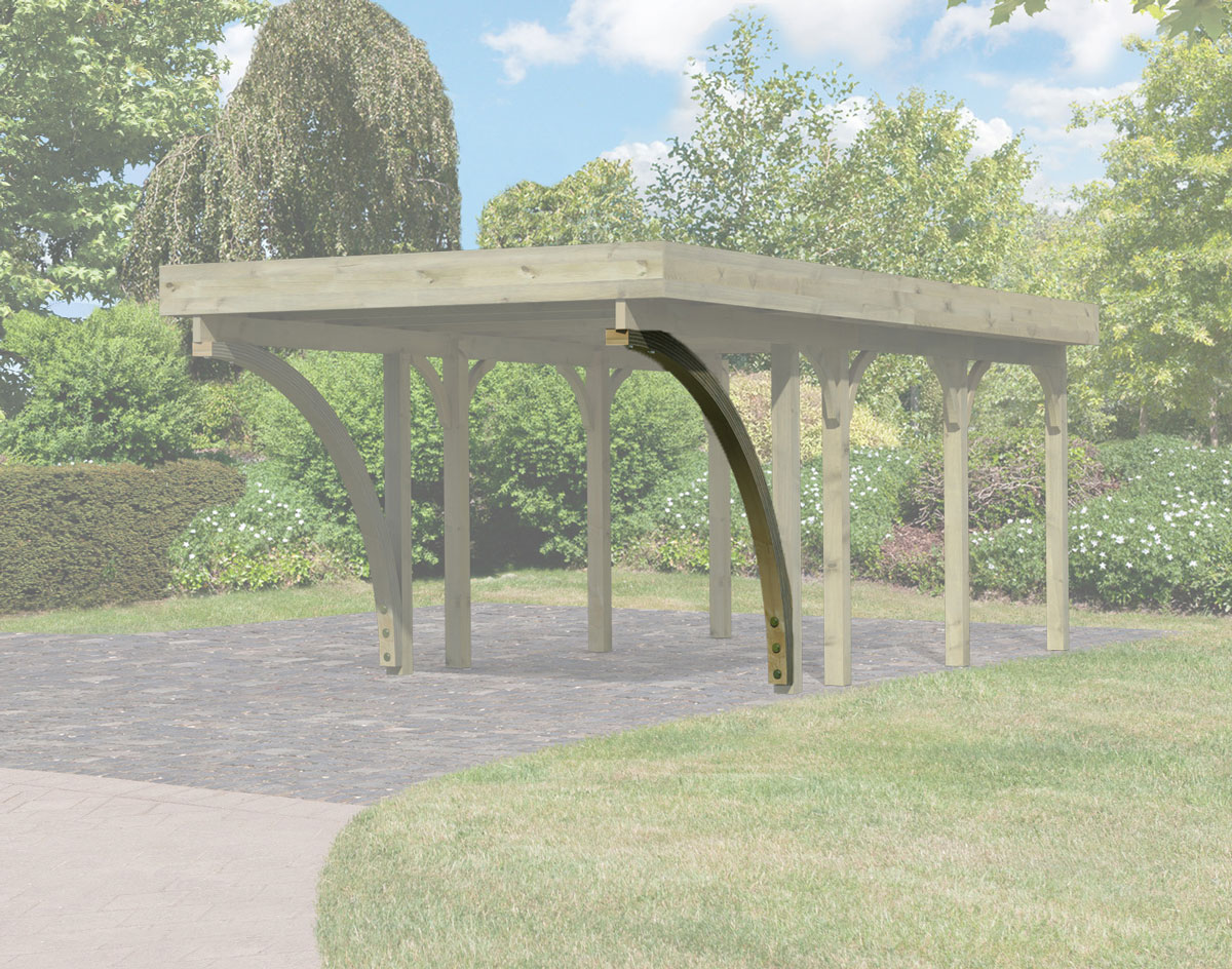 Karibu Carport Einfahrtsbogen aus KDI-Massivholz als Zubehör für Karibu Carports