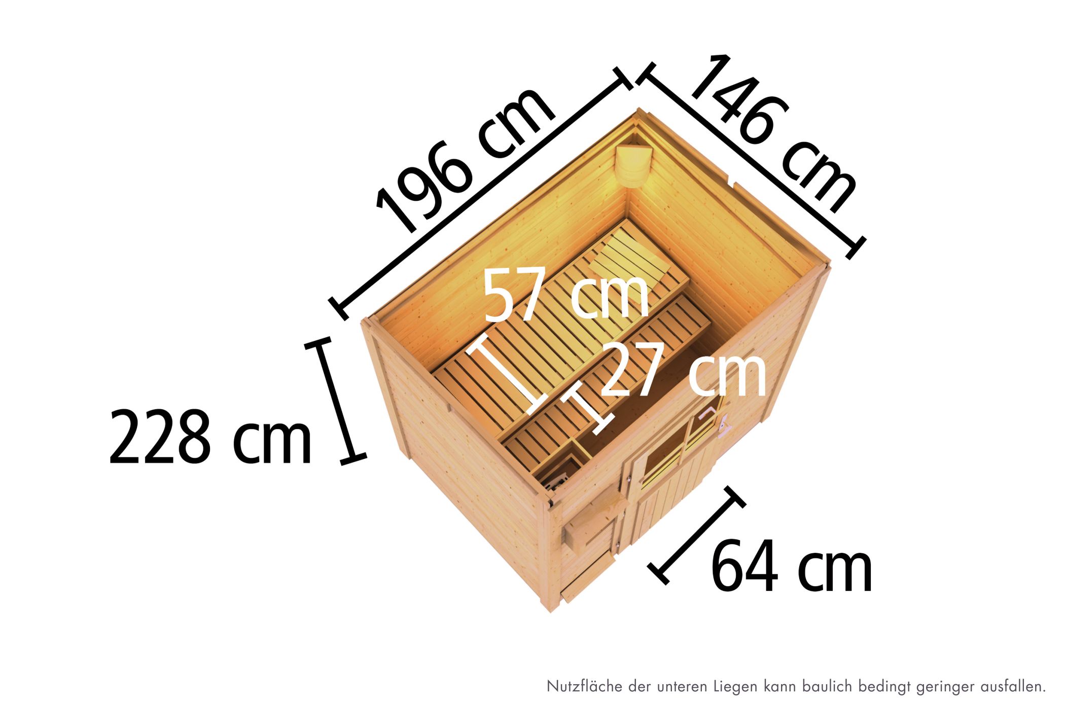 Produkt- und Ausstattungsdetail der Karibu Saunahaus Hytti 1