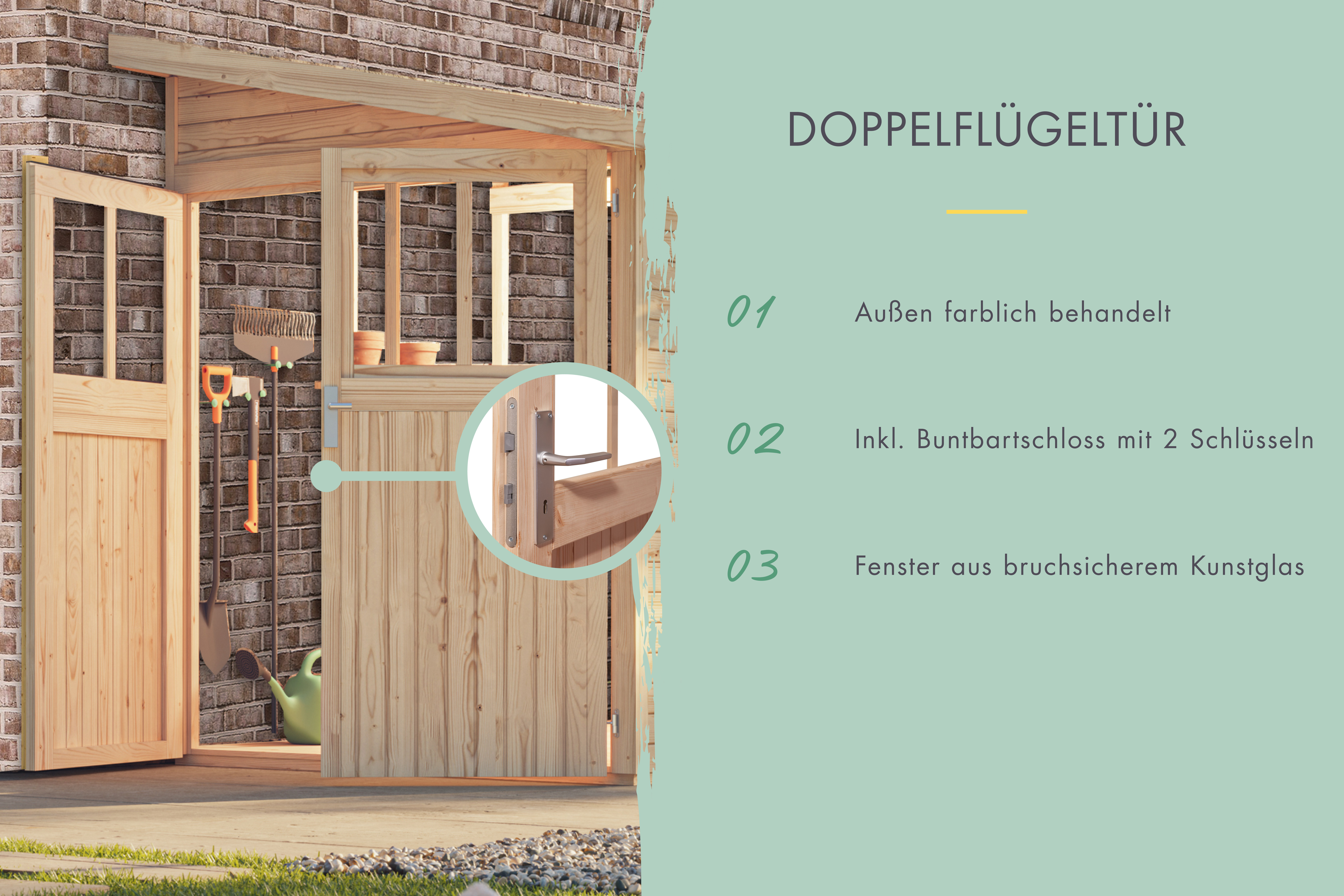 Detailansicht eines Karibu Gartenprodukts aus Holz