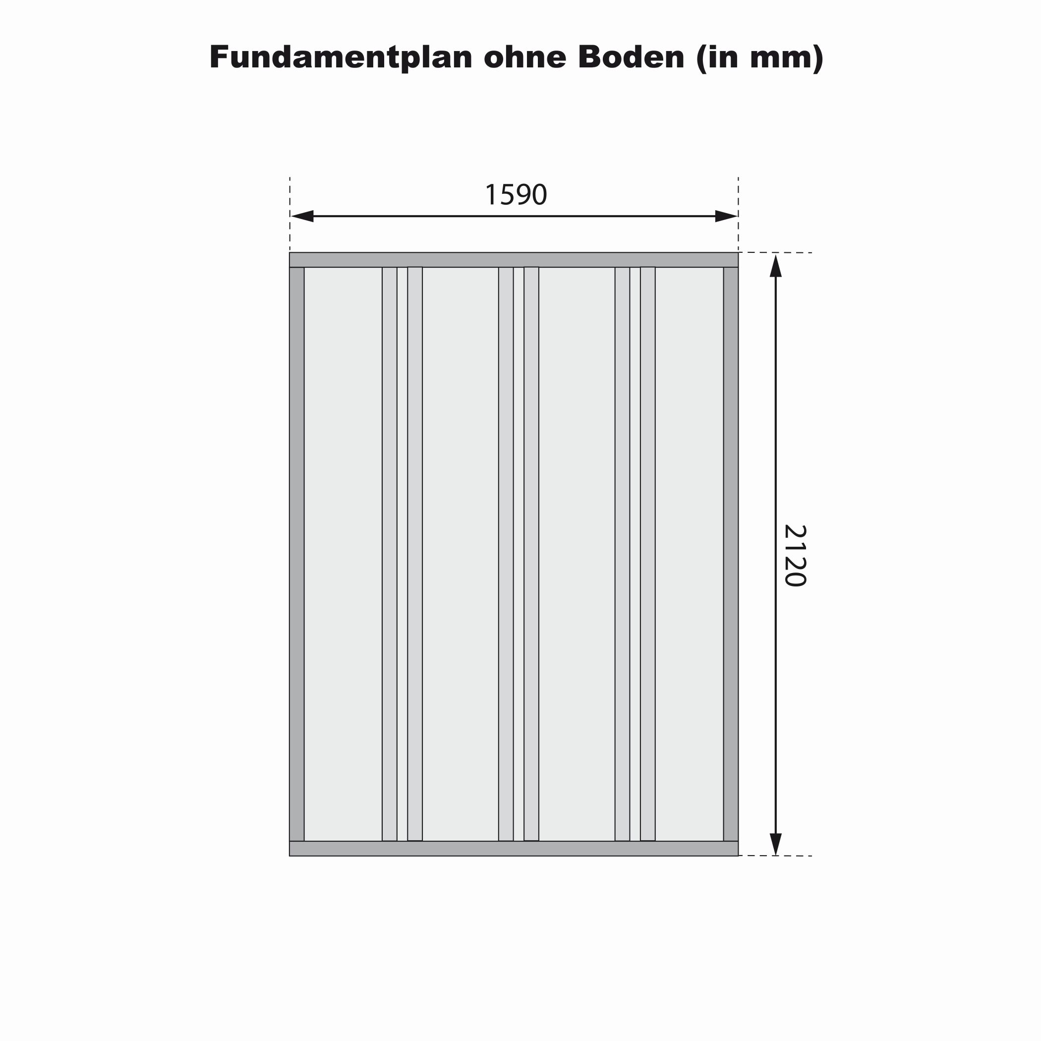 Fundamentplan des Karibu Fahrradschuppen Fahrradgarage 3