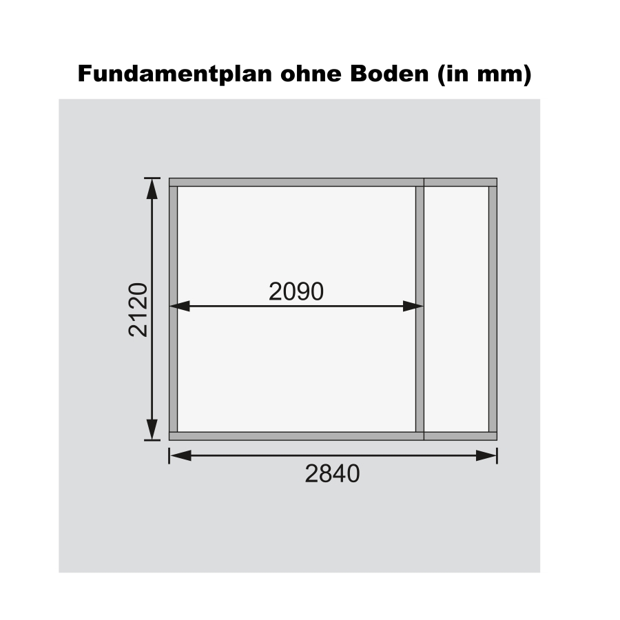 Aufbaudarstellung des Karibu Gerätehaus Retola 2 mit Wandprofilen und Flachdach
